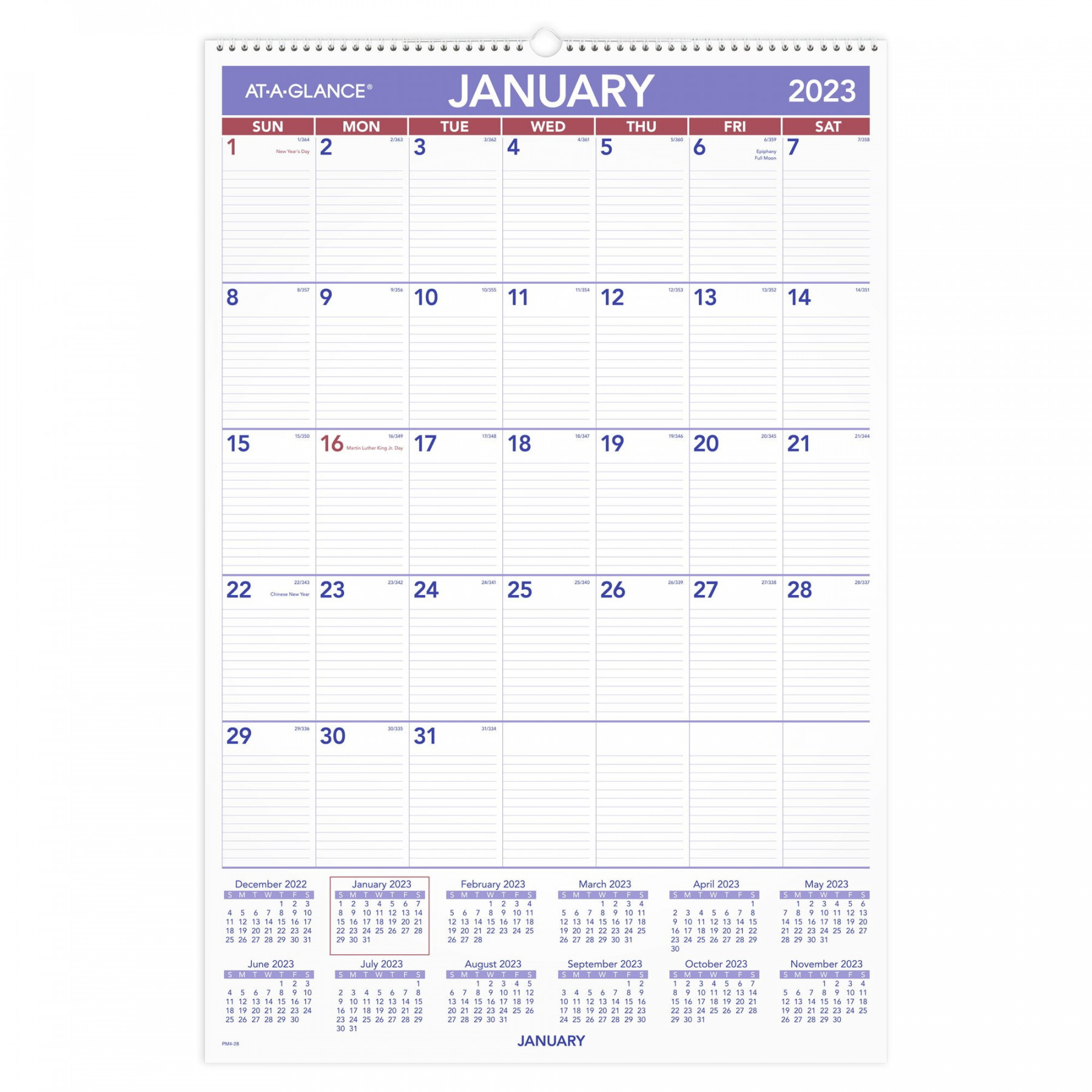 AT-A-GLANCE Monthly  Wall Calendar, Large, " x "