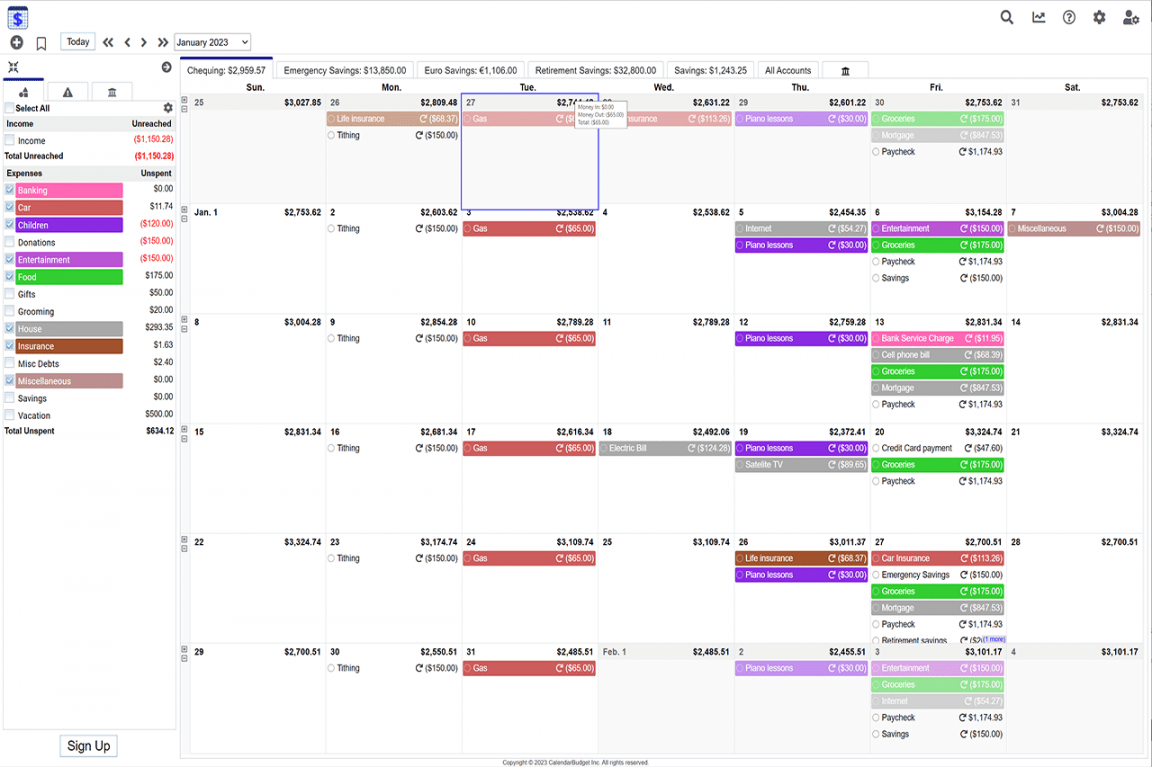 Calendar Method Makes Budgeting A Success