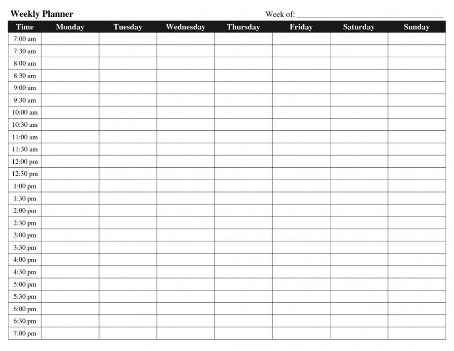 Day Weekly Planner Template Printable  Weekly planner template