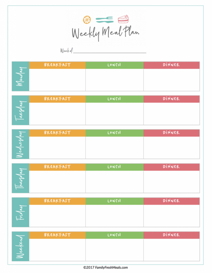 Free Meal Plan Printables - Family Fresh Meals