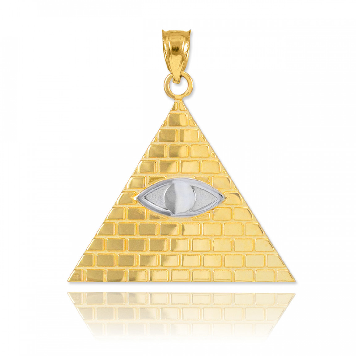 Gold Illuminati All-Seeing-Eye Pyramid Pendant Necklace