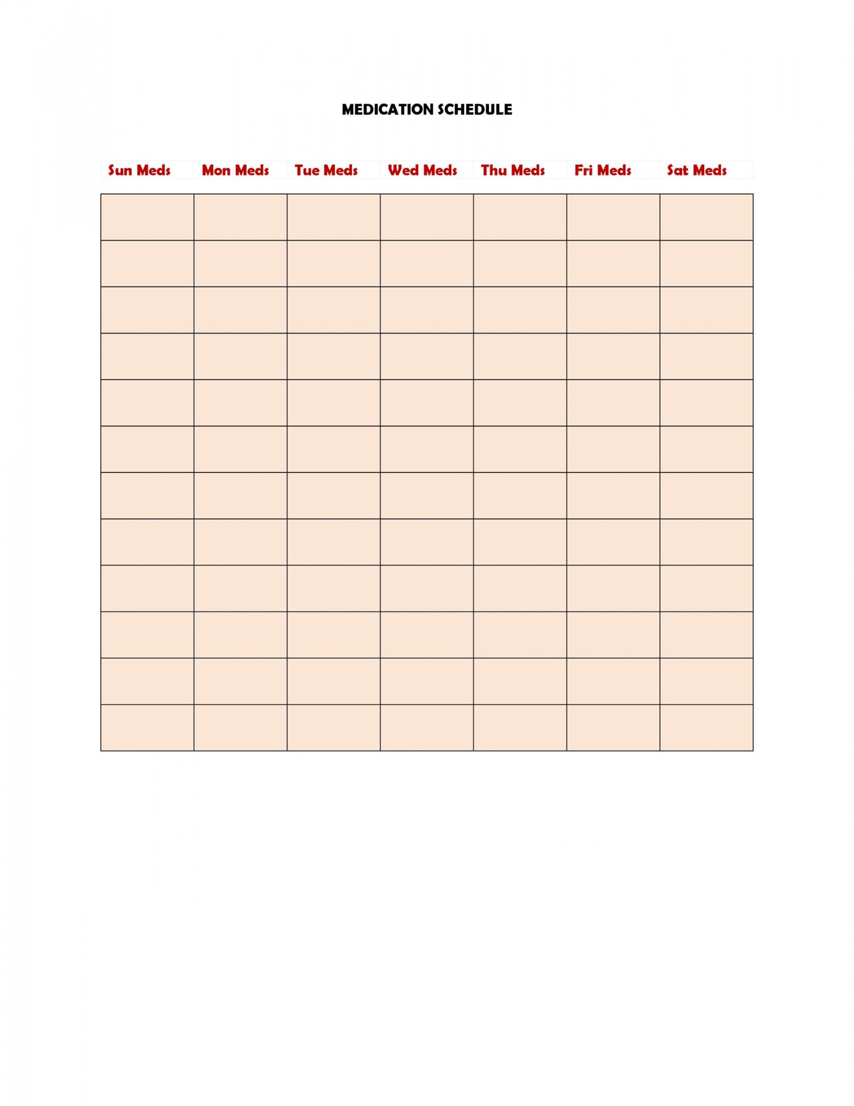 Great Medication Schedule Templates (+Medication Calendars)