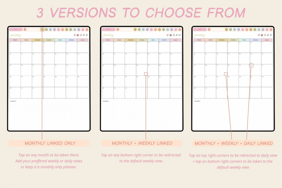 🗓️  -  Playful Portrait Heart Work Planner + Undated Planner