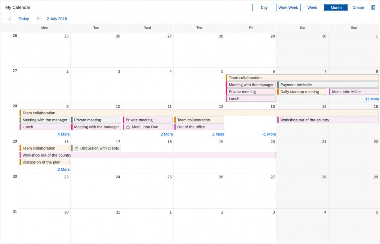 Single Planning Calendar  SAP Fiori for Web Design Guidelines