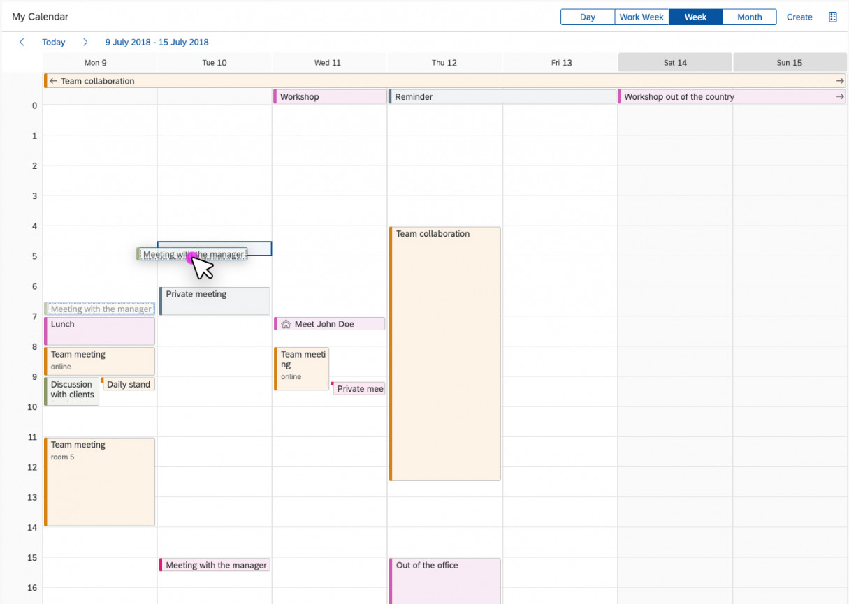 Single Planning Calendar  SAP Fiori for Web Design Guidelines