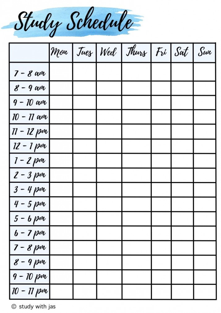 Study Schedule Printable  Study planner printable, Study schedule