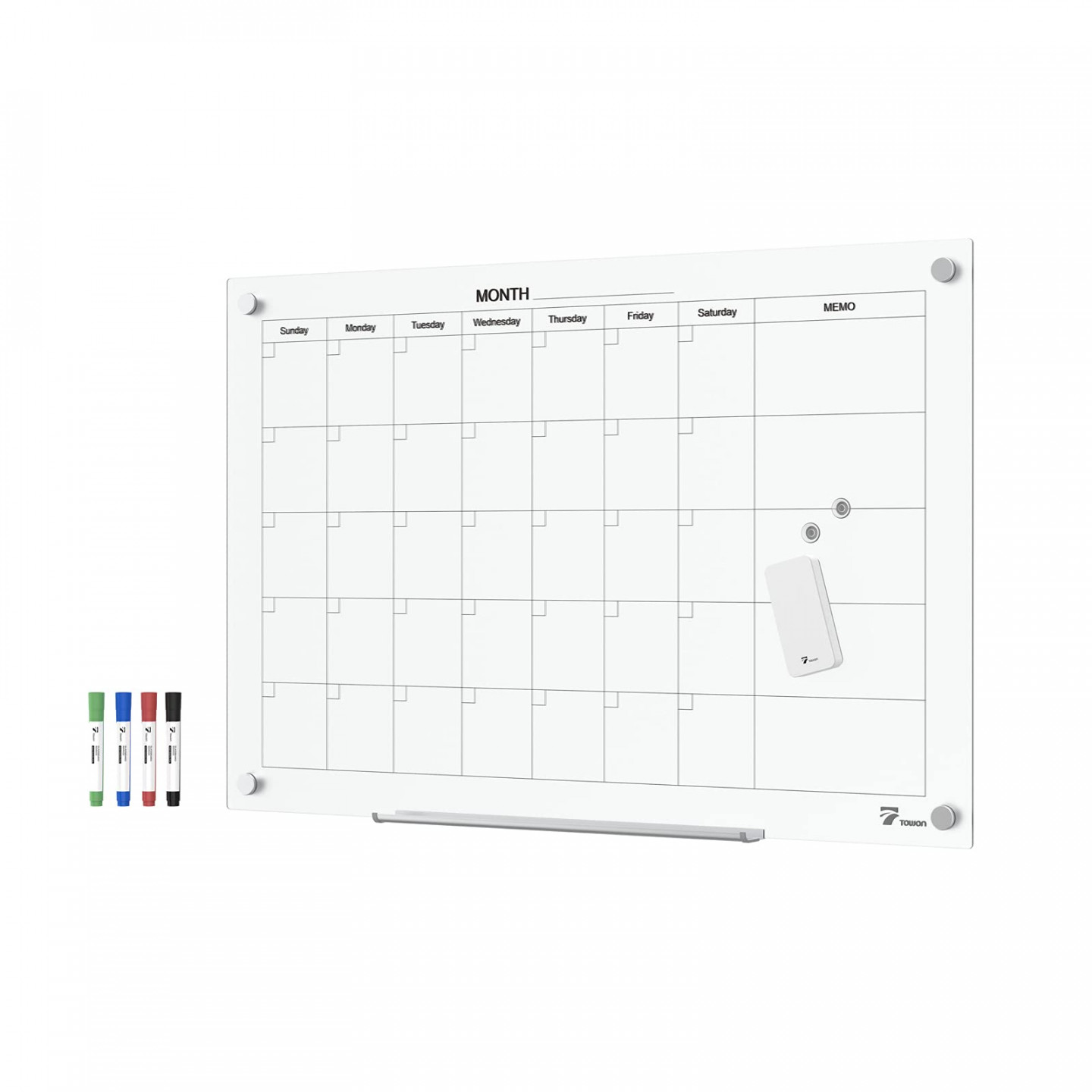 TOWON  x  Inch Glass Calendar Dry Erase Board for Wall, Magnetic  Whiteboards Calendar, White BoaSee more TOWON  x  Inch Glass Calendar  Dry