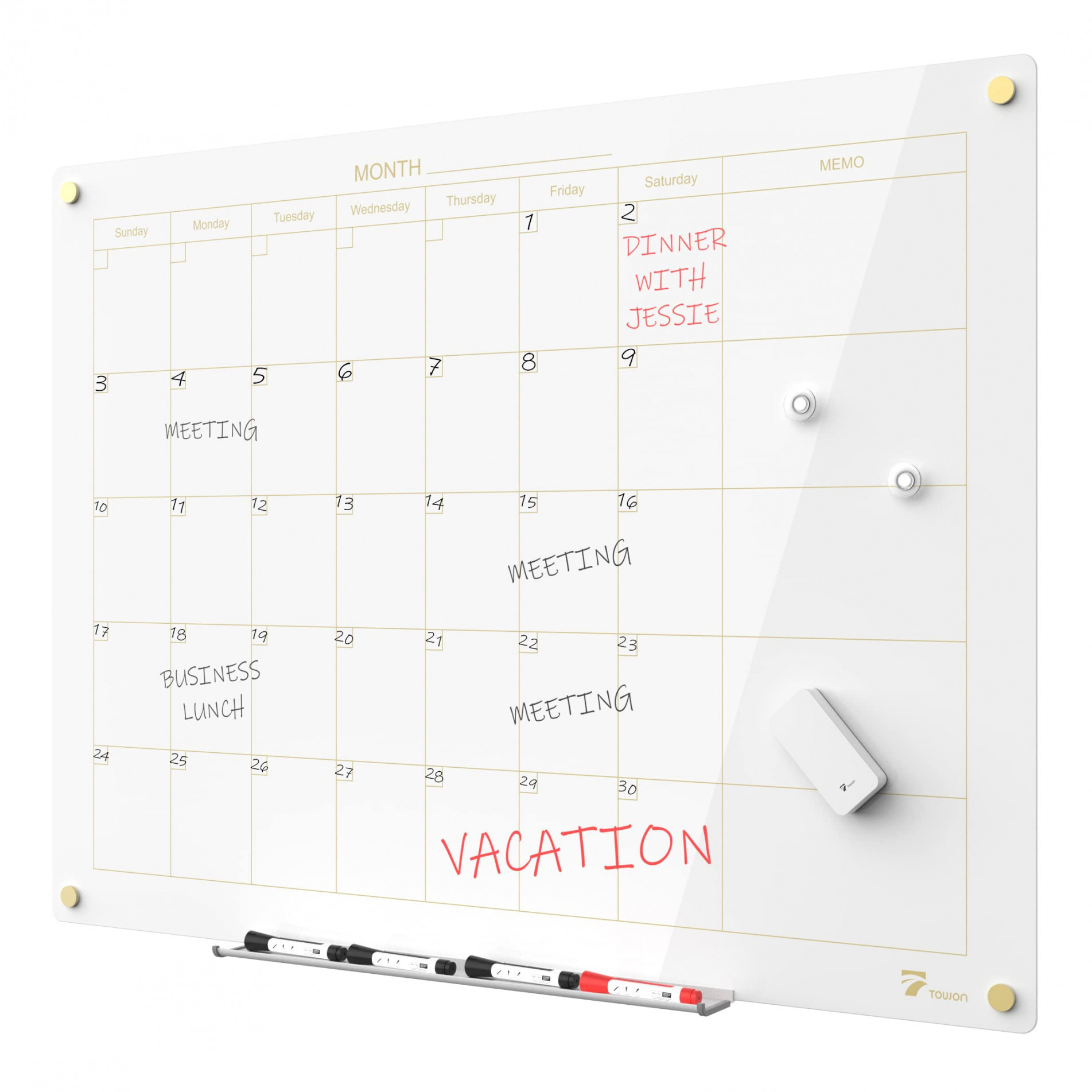 TOWON  x  Inch Glass Calendar Dry Erase Board for Wall, Magnetic  Whiteboards Calendar, White BoaSee more TOWON  x  Inch Glass Calendar  Dry