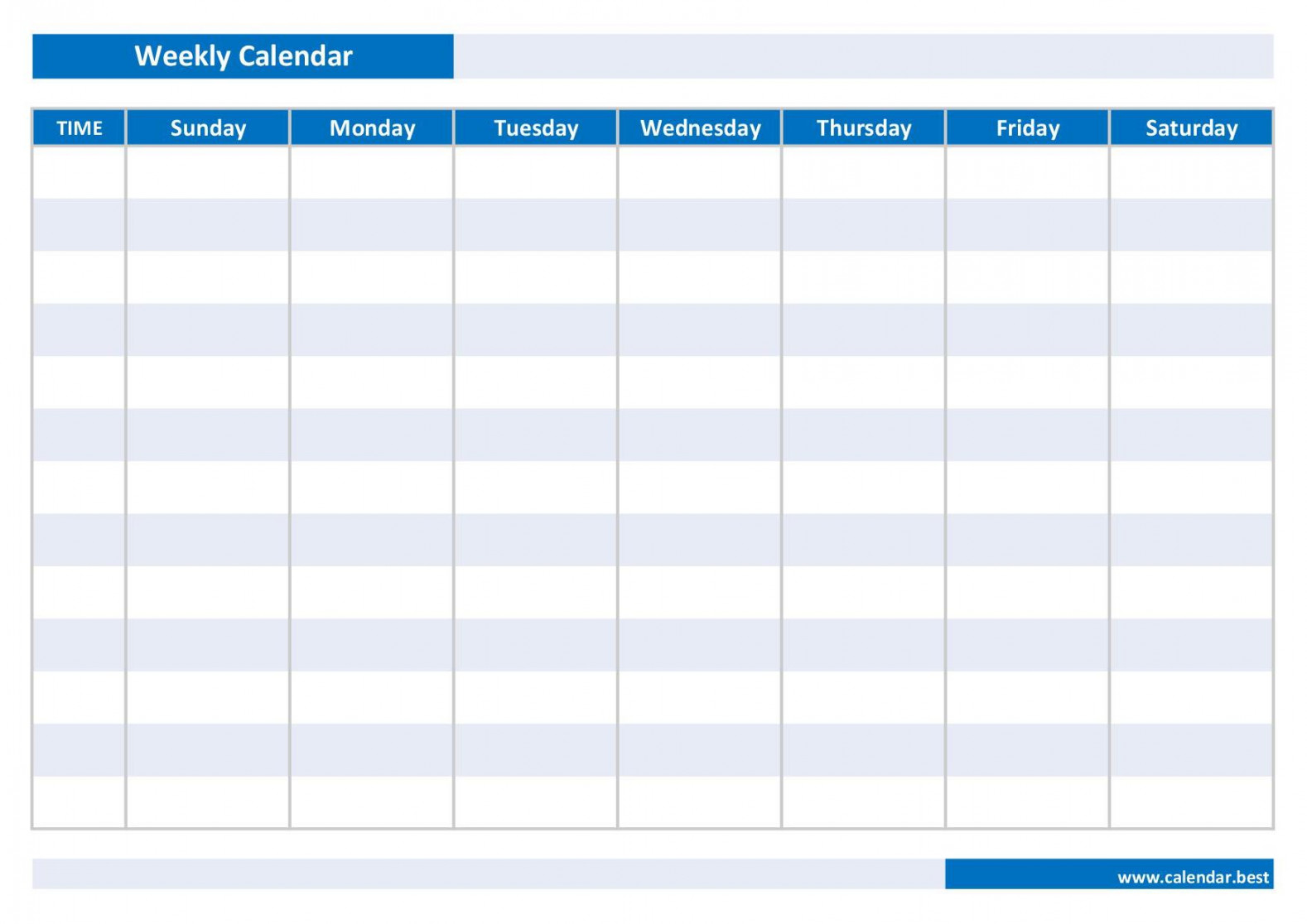 Weekly calendar, weekly schedule -Calendar