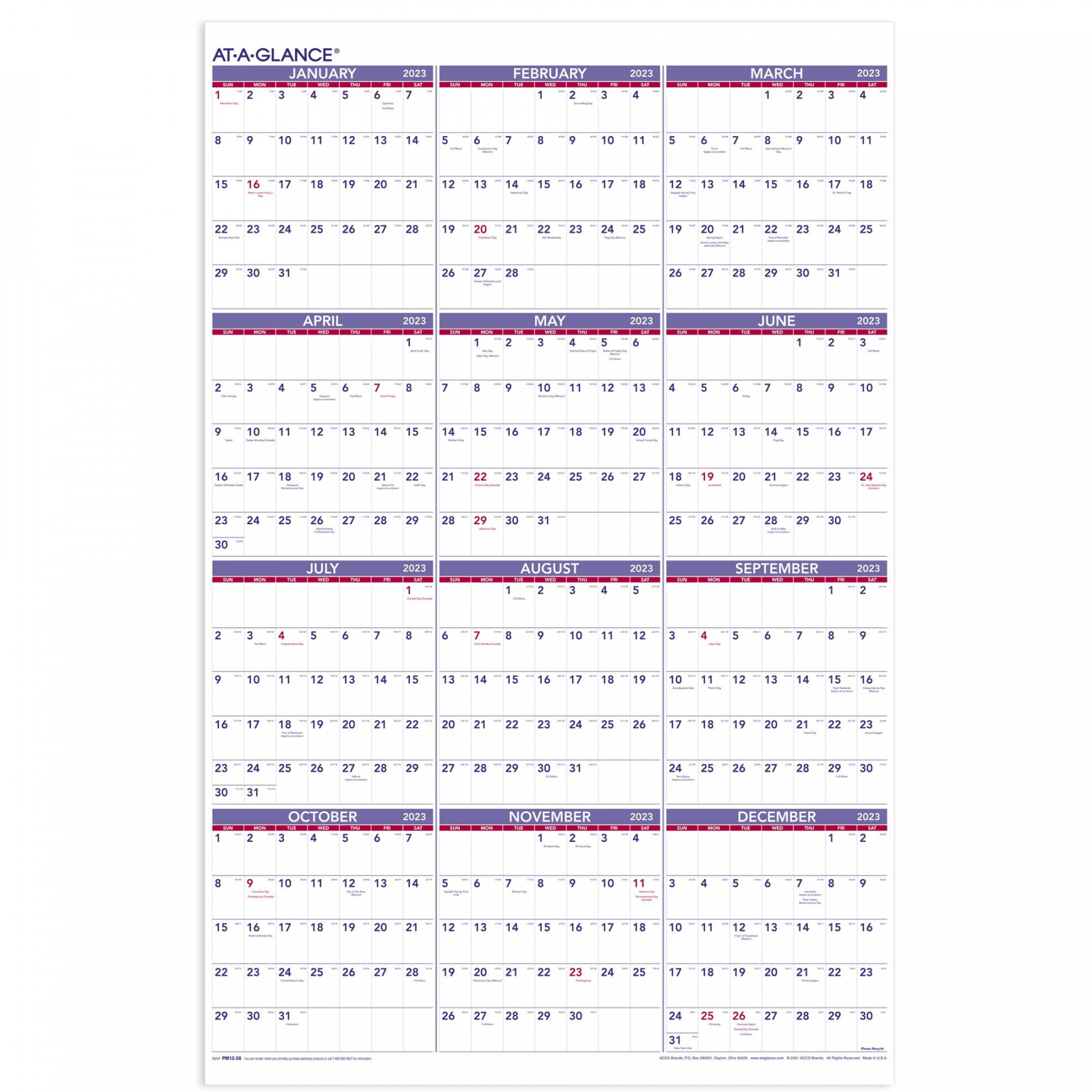 Yearly Wall Calendar,  x , White Sheets, -Month (Jan to Dec): 20