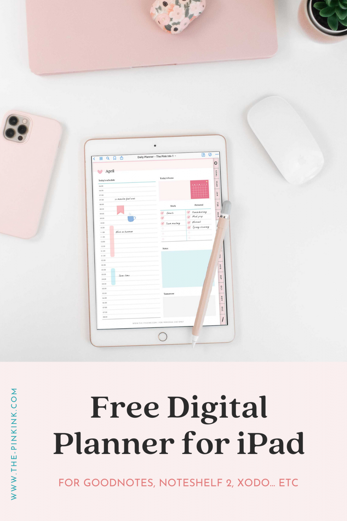 Best Free Digital Planner Download for iPad — The Pink Ink