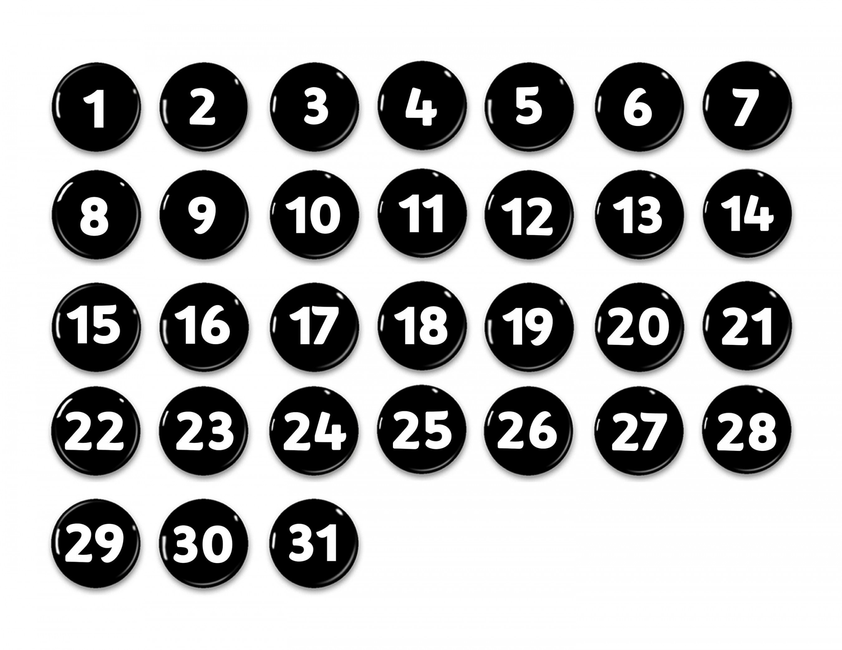 Black and white perpetual calendar numbers 3 etsy