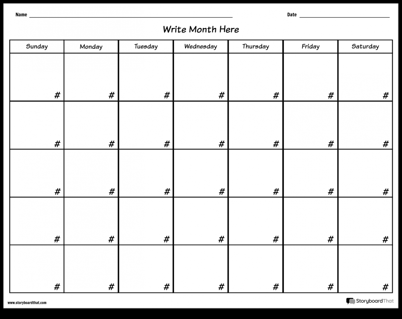 Calendar -  days Storyboard by worksheet-templates