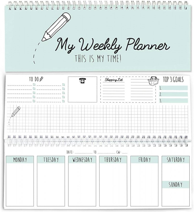 CUPCAKES & KISSES Weekly Desk Calendar & Daily Planner: Blank