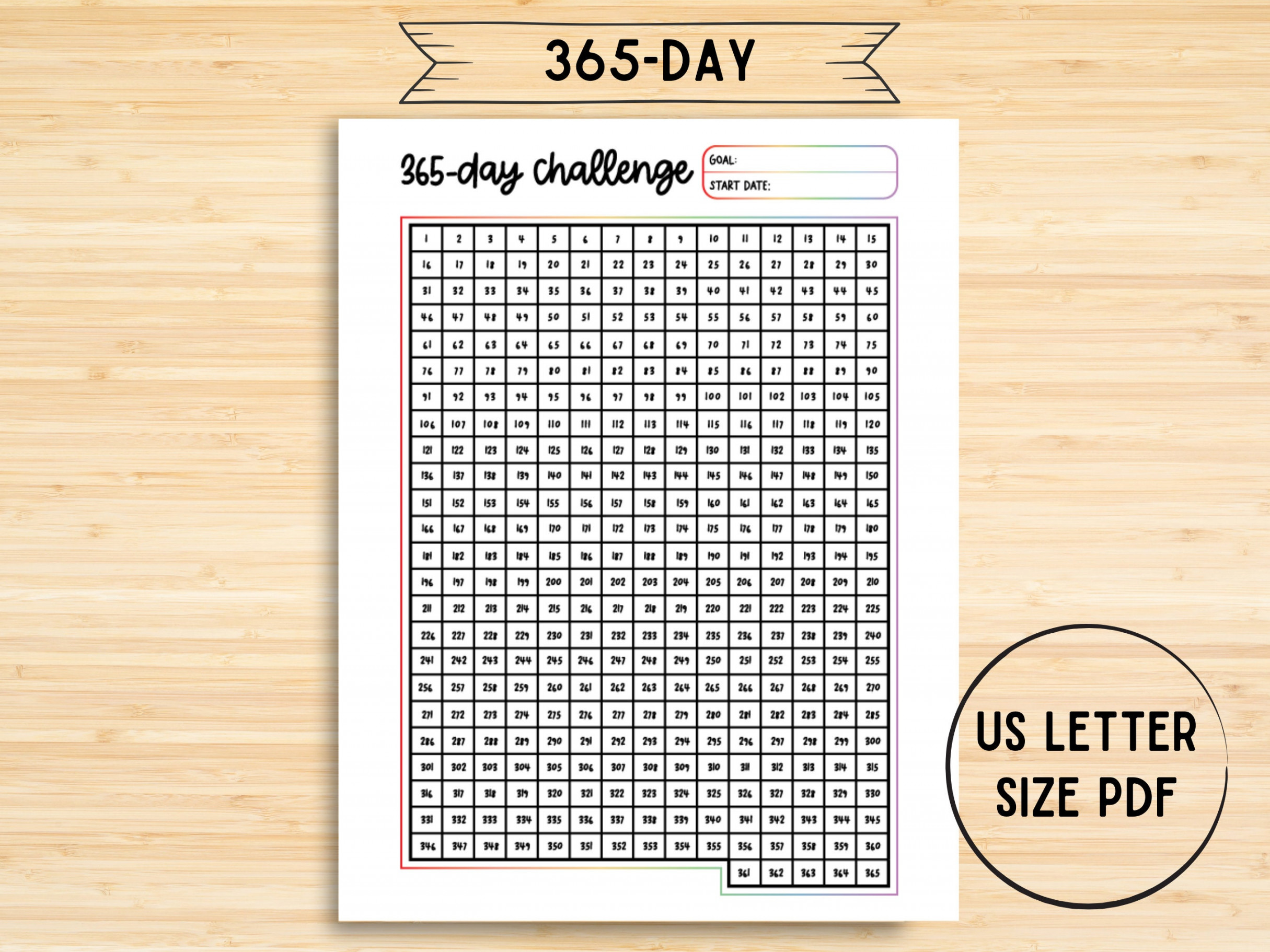 Day Challenge Printable, US Letter, Tracker Sheet, Habit, Exercise,  Activity, Productivity Page, Goal, Fitness Challenge, Planner Insert