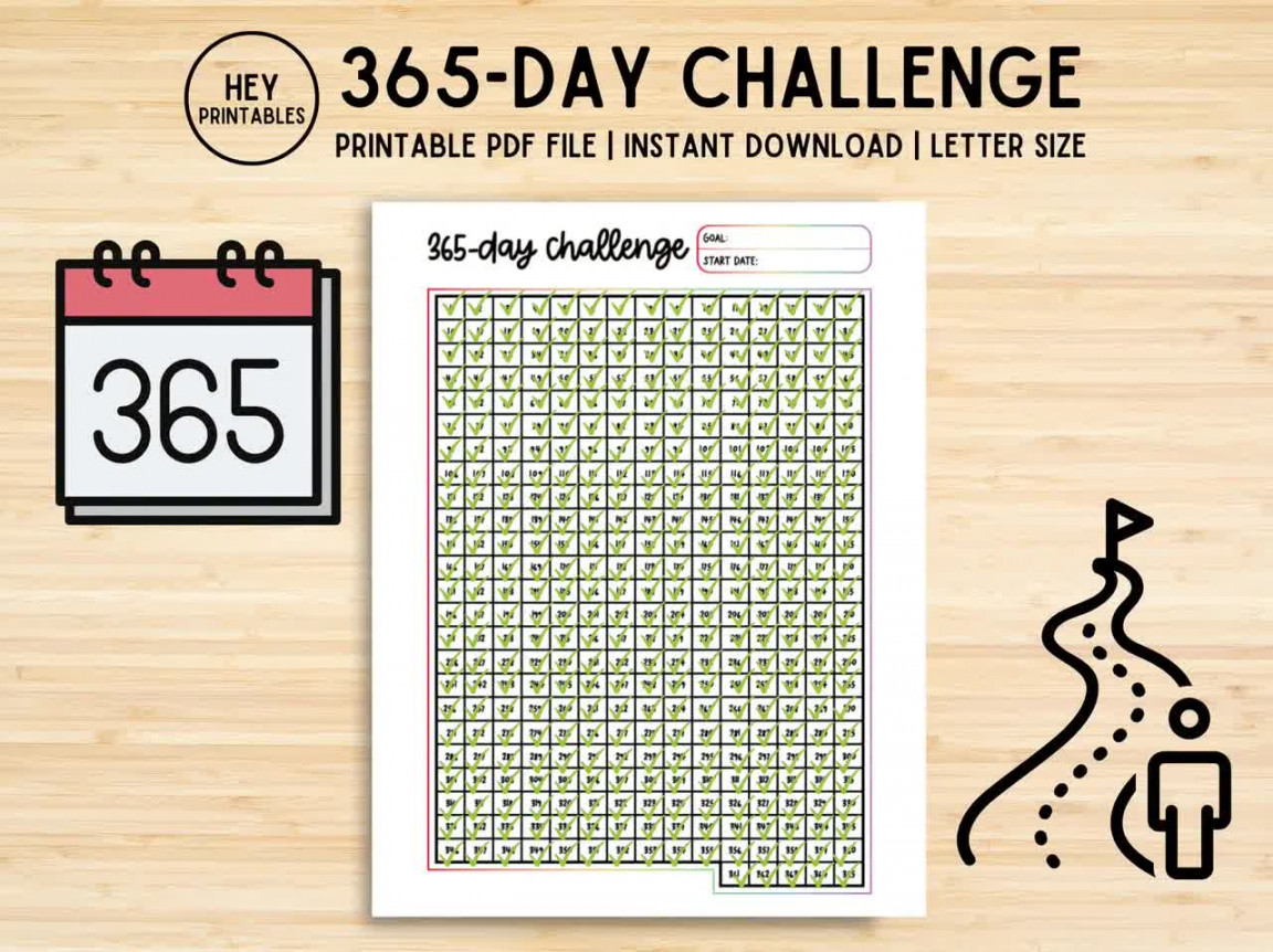 Day challenge printable, us letter, tracker sheet, habit, exercise, activity, productivity page, goal, fitness challenge, planner insert