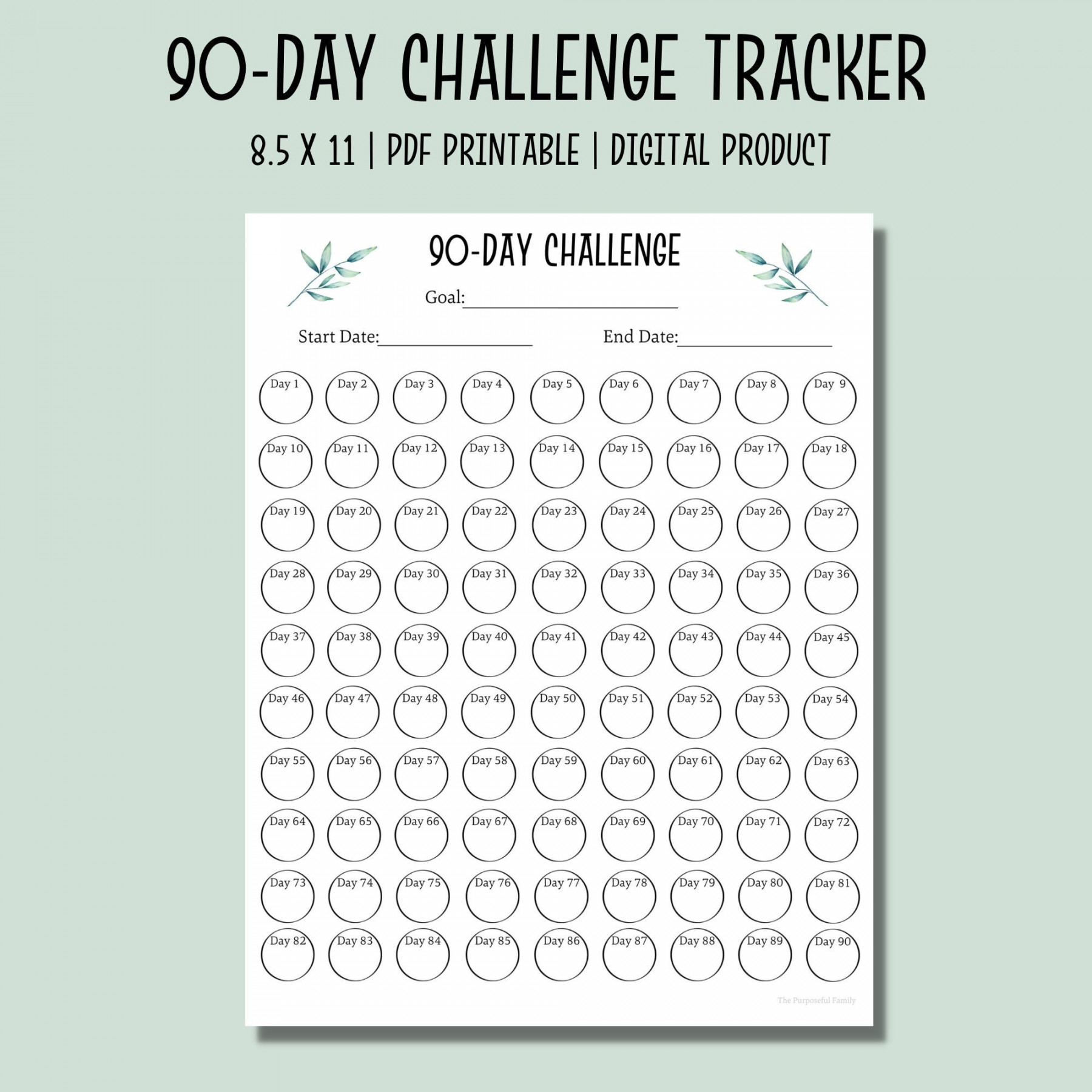 Day Challenge Tracker Printable PDF Habit Tracker - Etsy