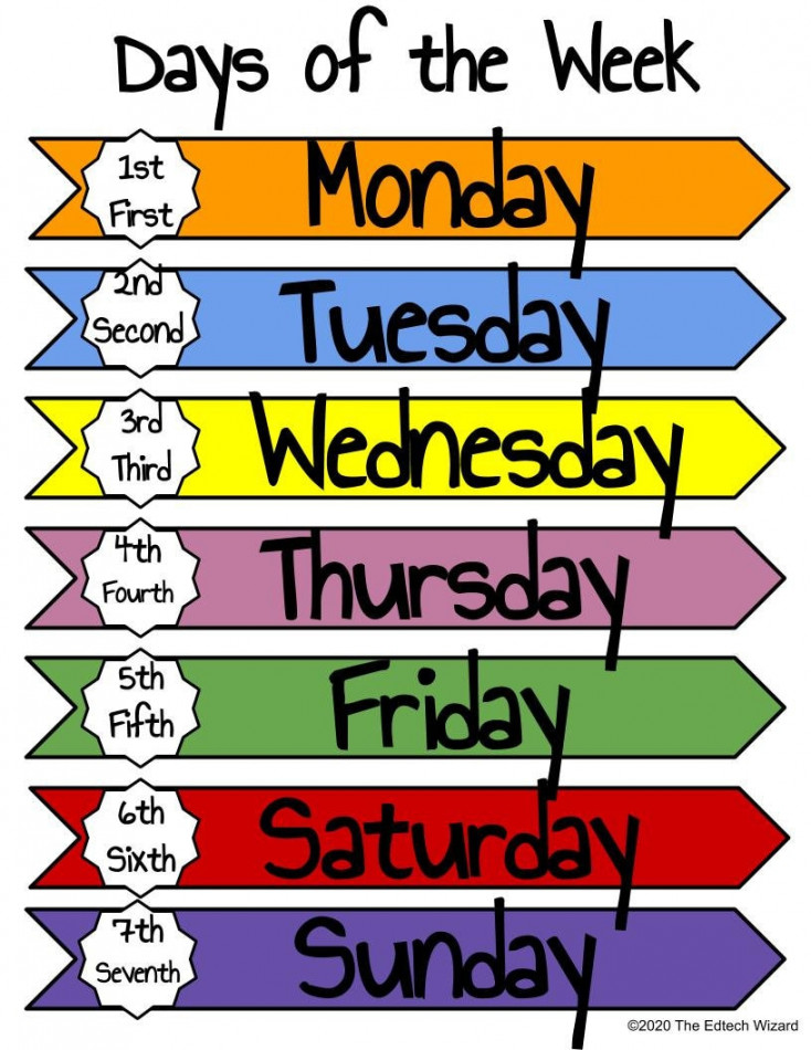 Days of the Week Months of the Year Printable Vipkid Gogokid