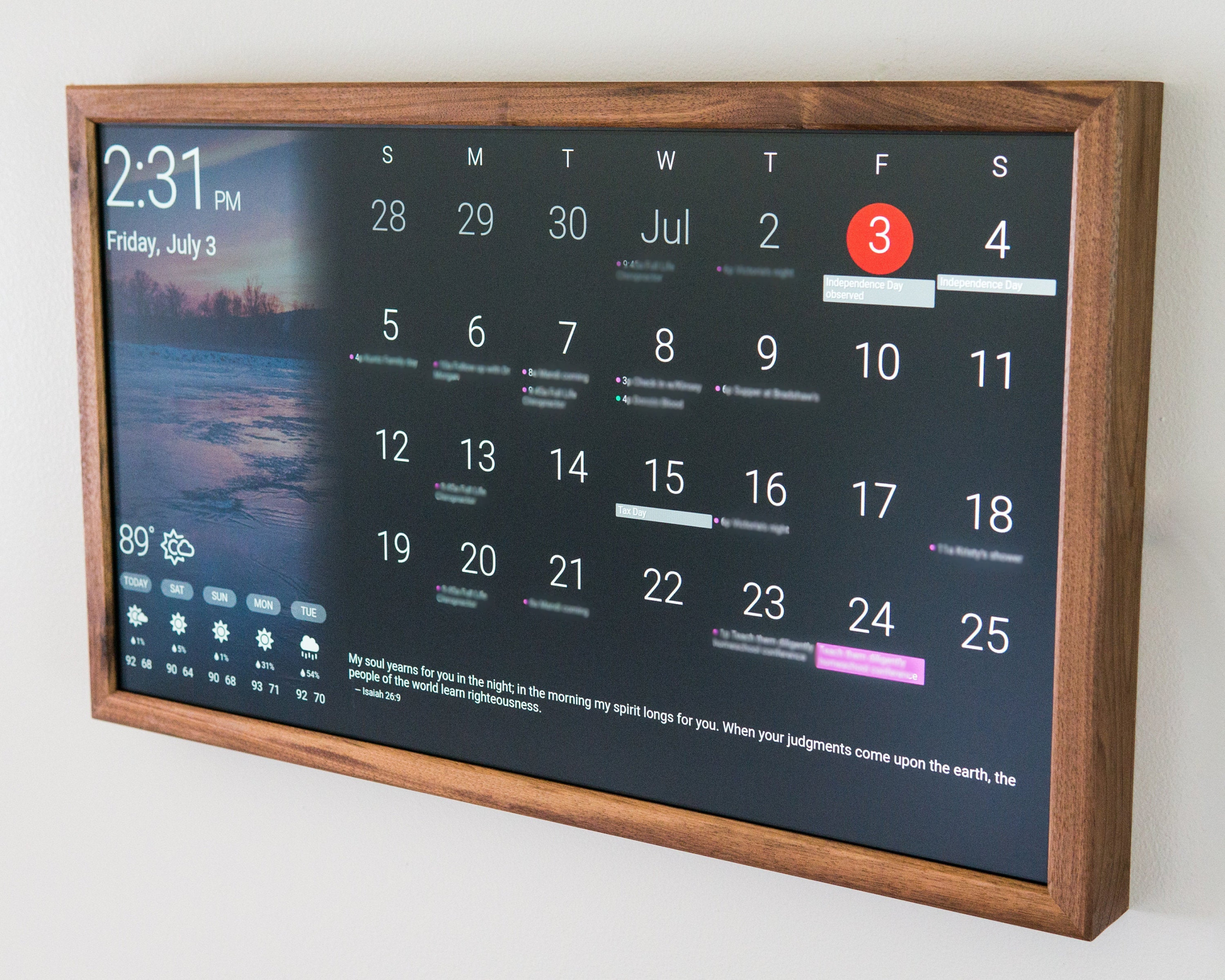 " Digital Wall Display - Smart Screen - Wifi Calendar - Raspberry Pi -  Smart Hub - Smart Home