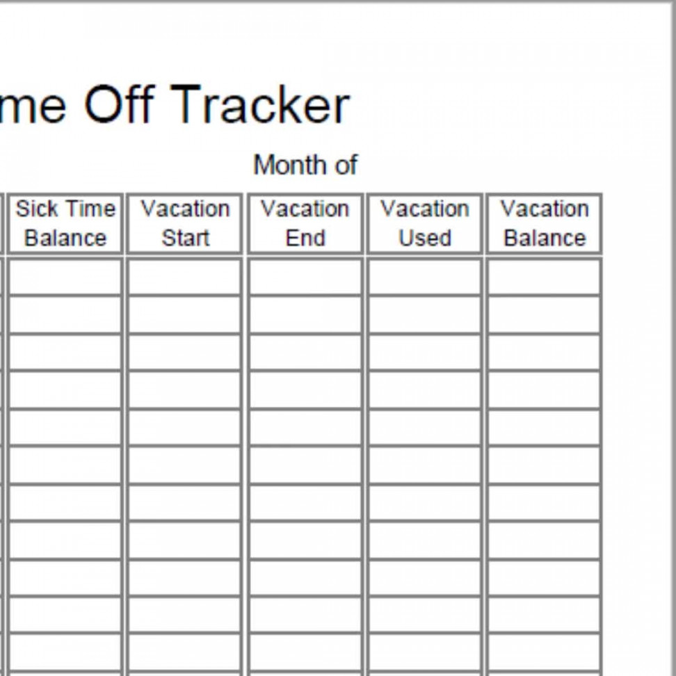 Employee Paid Time Off Tracker Fillable and Printable PDF Digital Download  Files US Letter Size