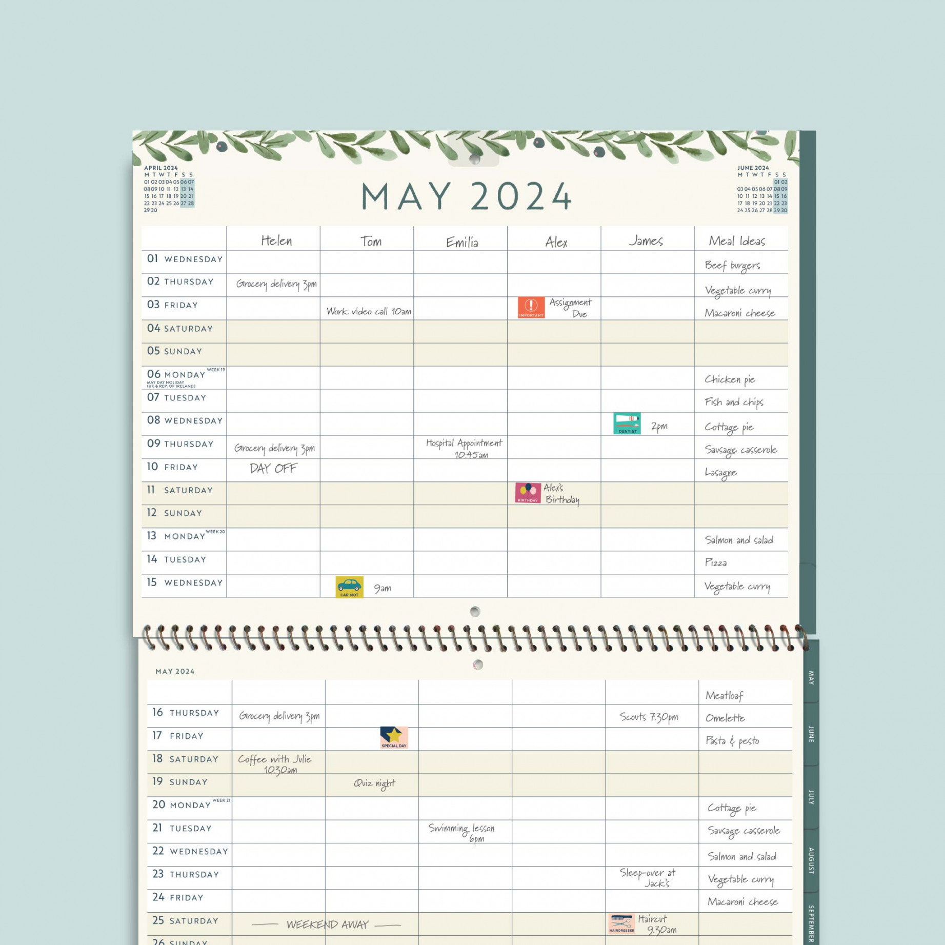 Family Home Planner Calendar  Academic Family Organiser