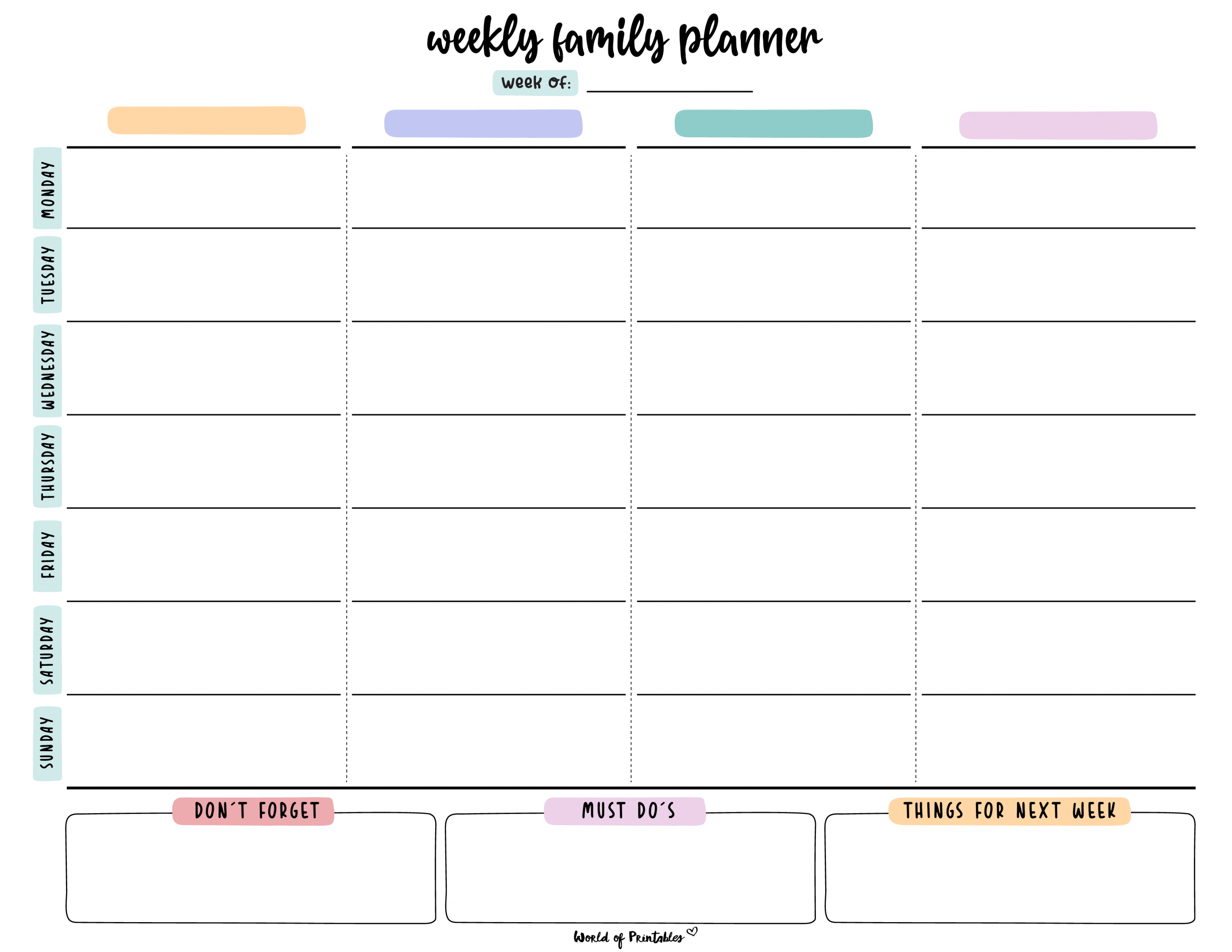 Family Planner - World of Printables