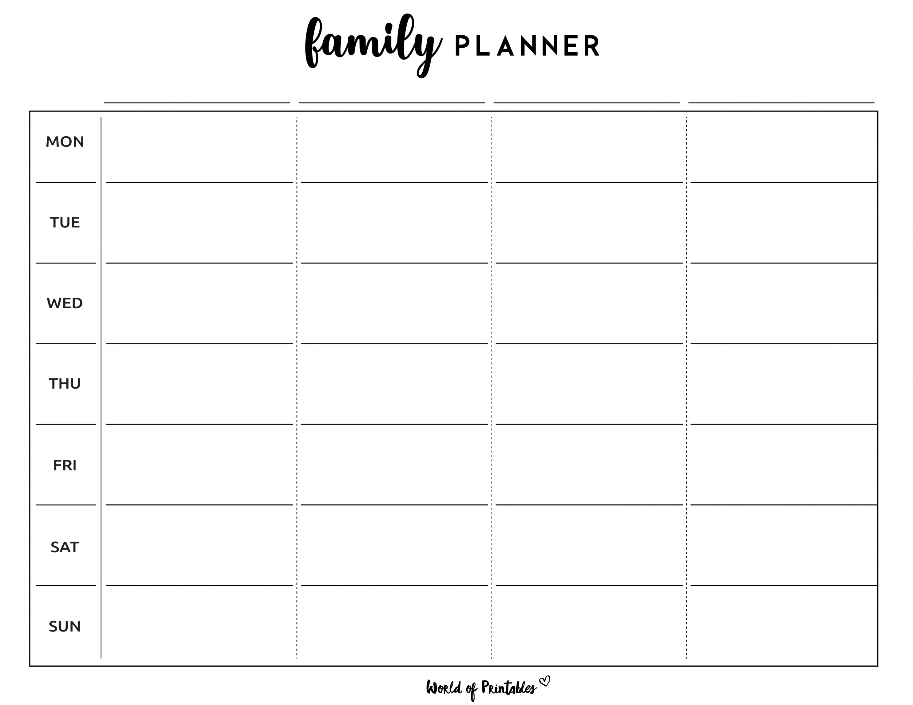 Family Planner - World of Printables