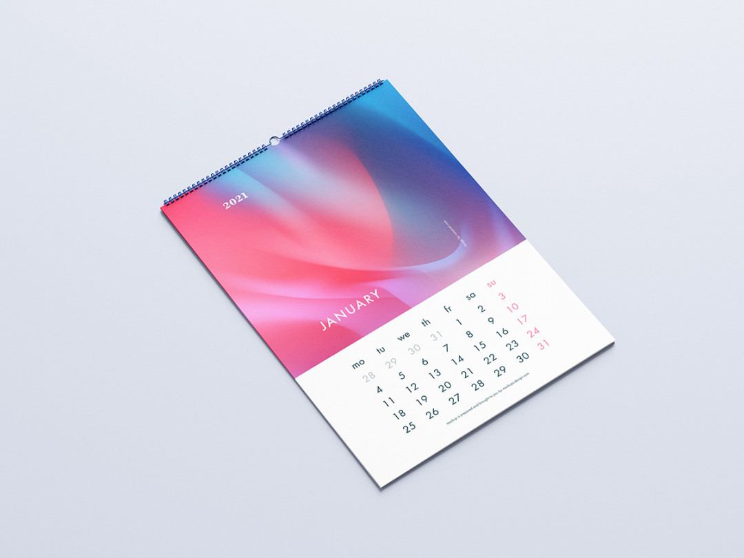 Free A wall calendar mockup - Mockups Design