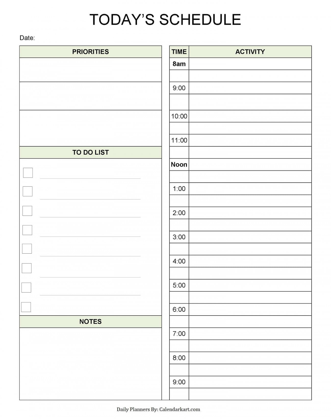 Free printable daily planner templates (editable pdf) calendarkart