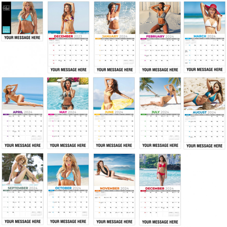 Galleria Collection Swimsuit Models Calendar  -/" x -