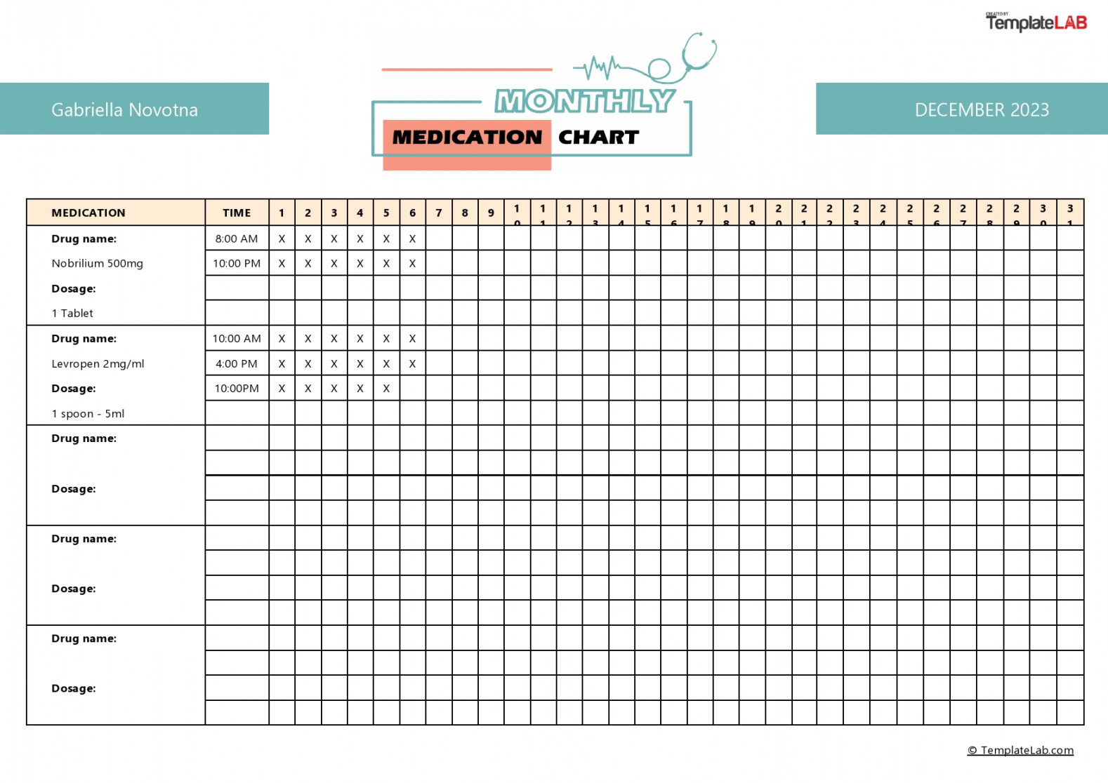 Great Medication Schedule Templates (+Medication Calendars)