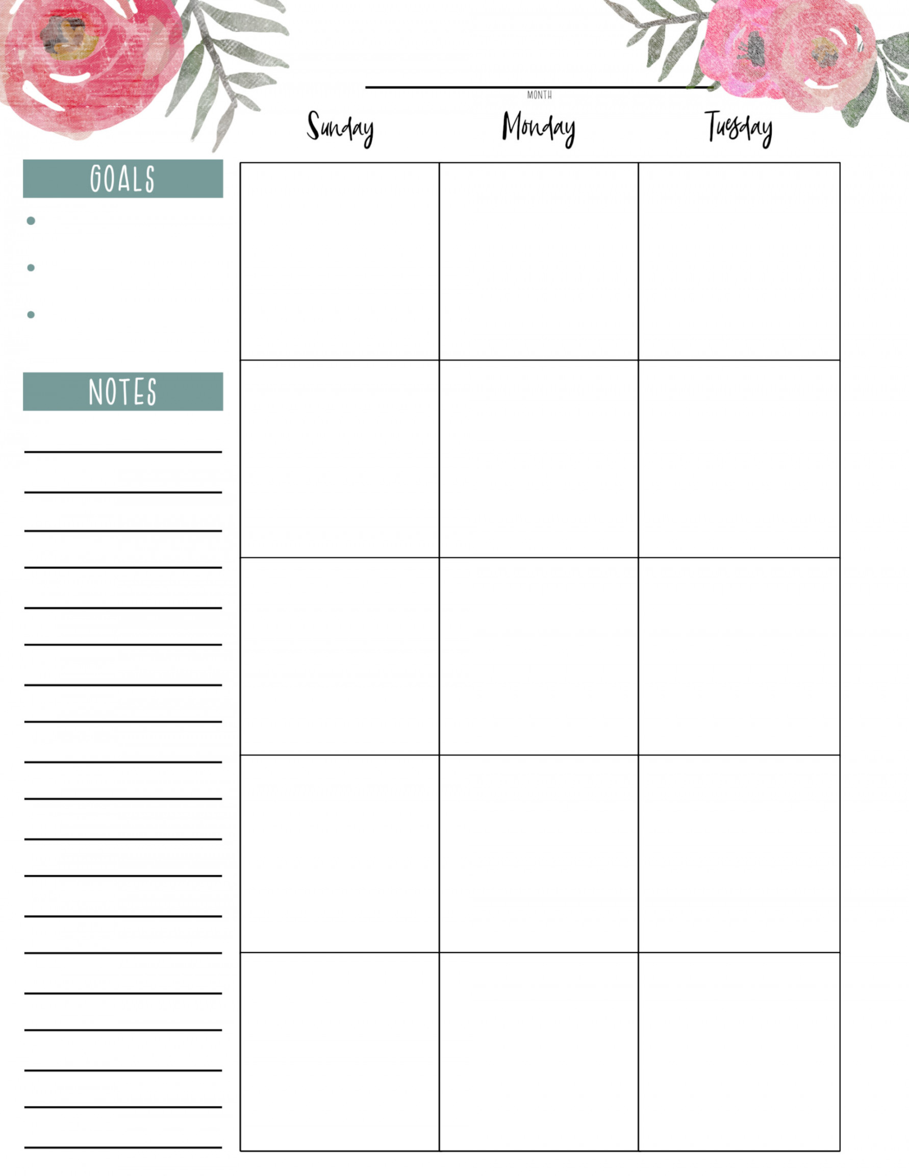 Happy Planner Free Printable Pages - Floral - Paper Trail Design