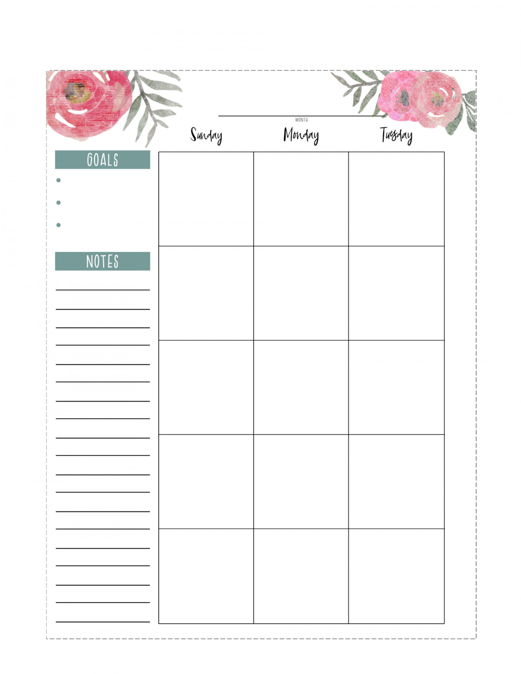 Happy Planner Free Printable Pages - Floral - Paper Trail Design