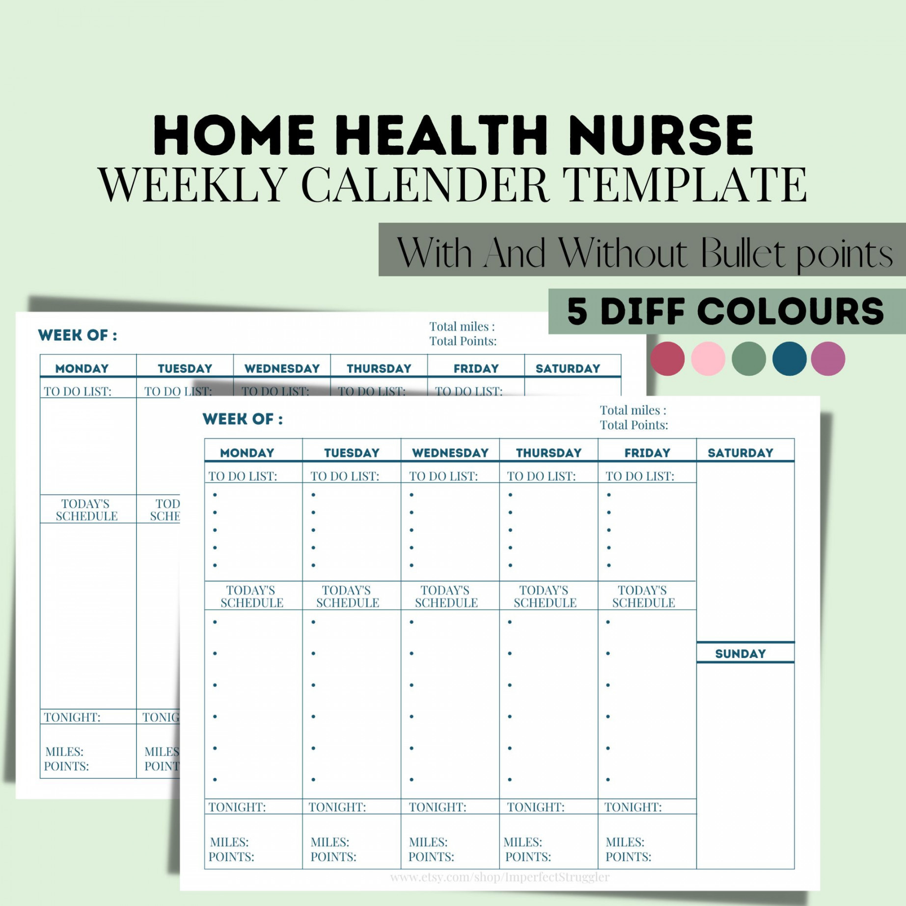 Home health nurse planner etsy