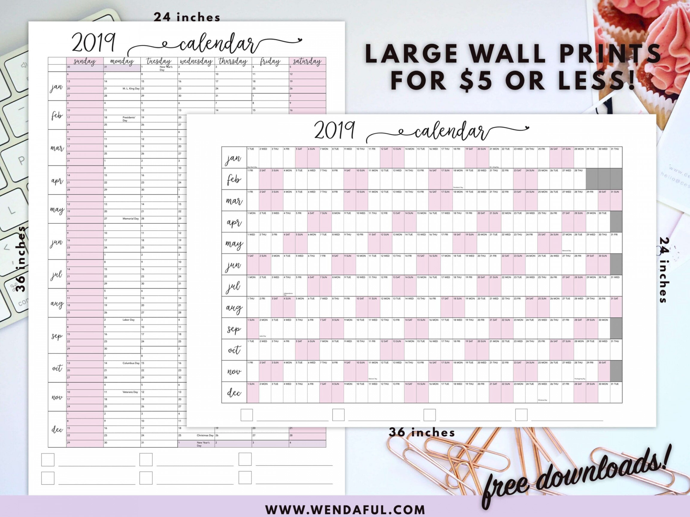 How To Make Your Own $ Wall Calendar - Wendaful Planning