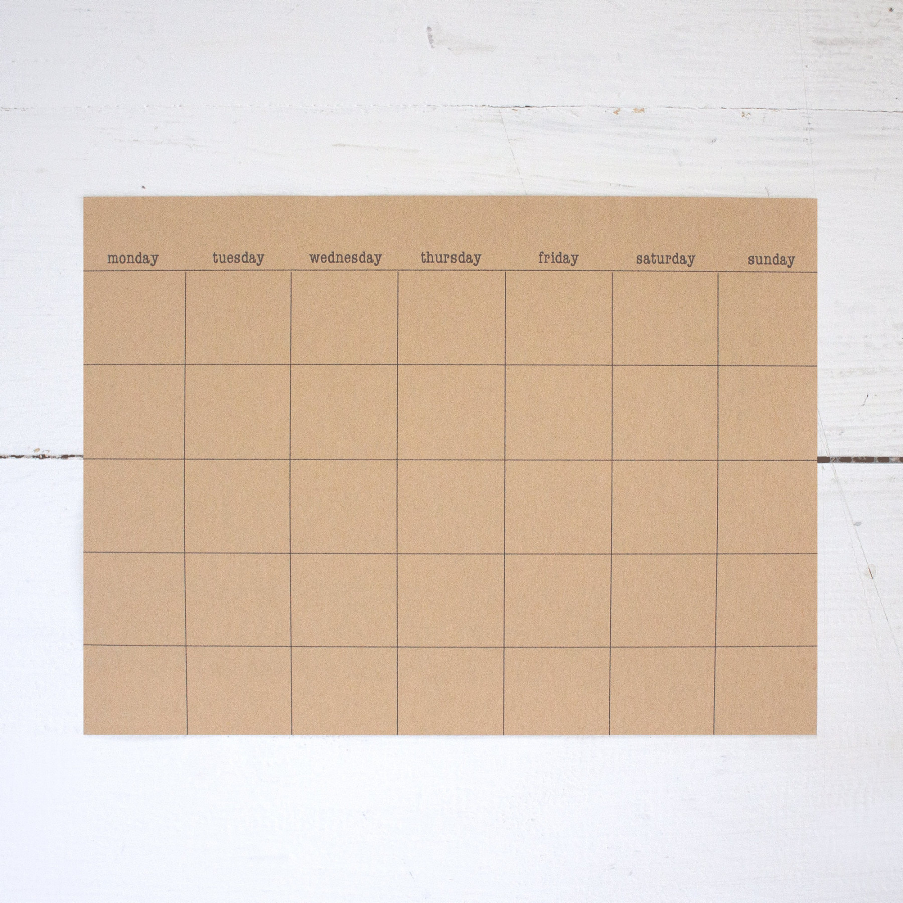 Large Kraft Stick Anywhere Calendars Undated Monthly - Etsy