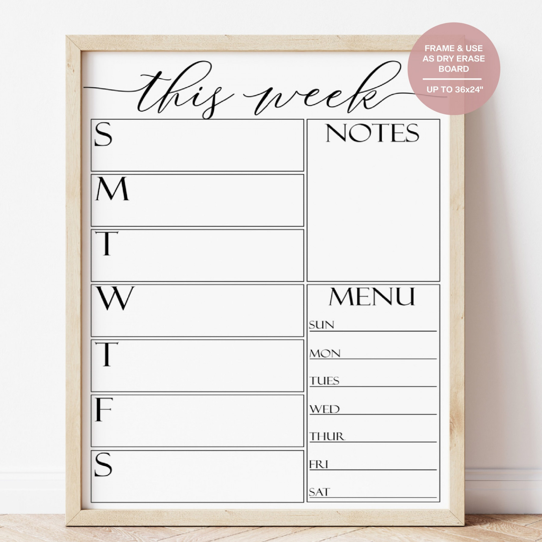 Large Weekly Wall Planner Printable to Do List Dry Erase - Etsy