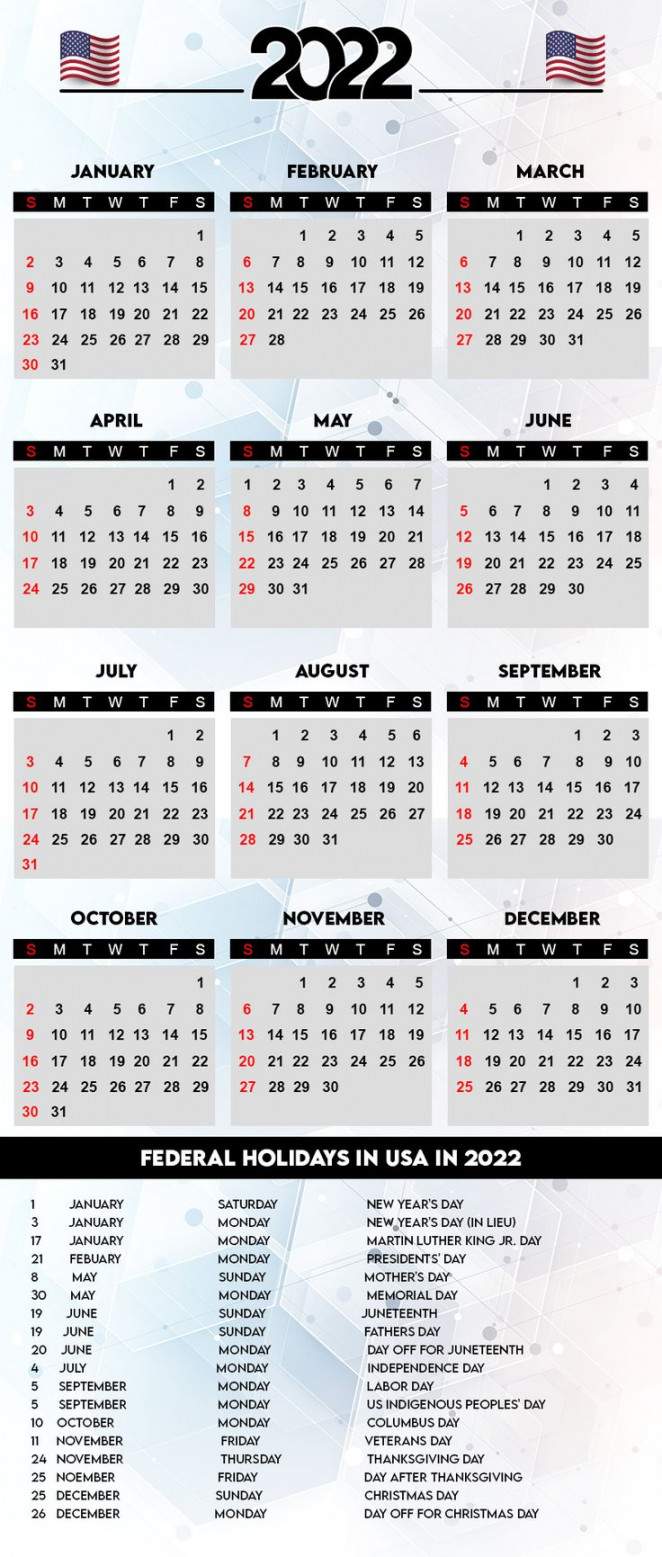 List Of Federal Holidays in USA in  & US Calendar
