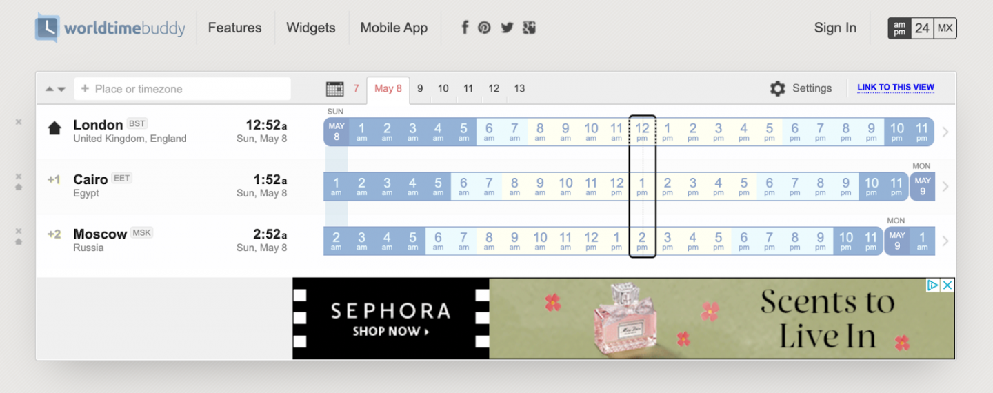 Meeting Time Zone Planners: Schedule Across Time Zones  Clockwise