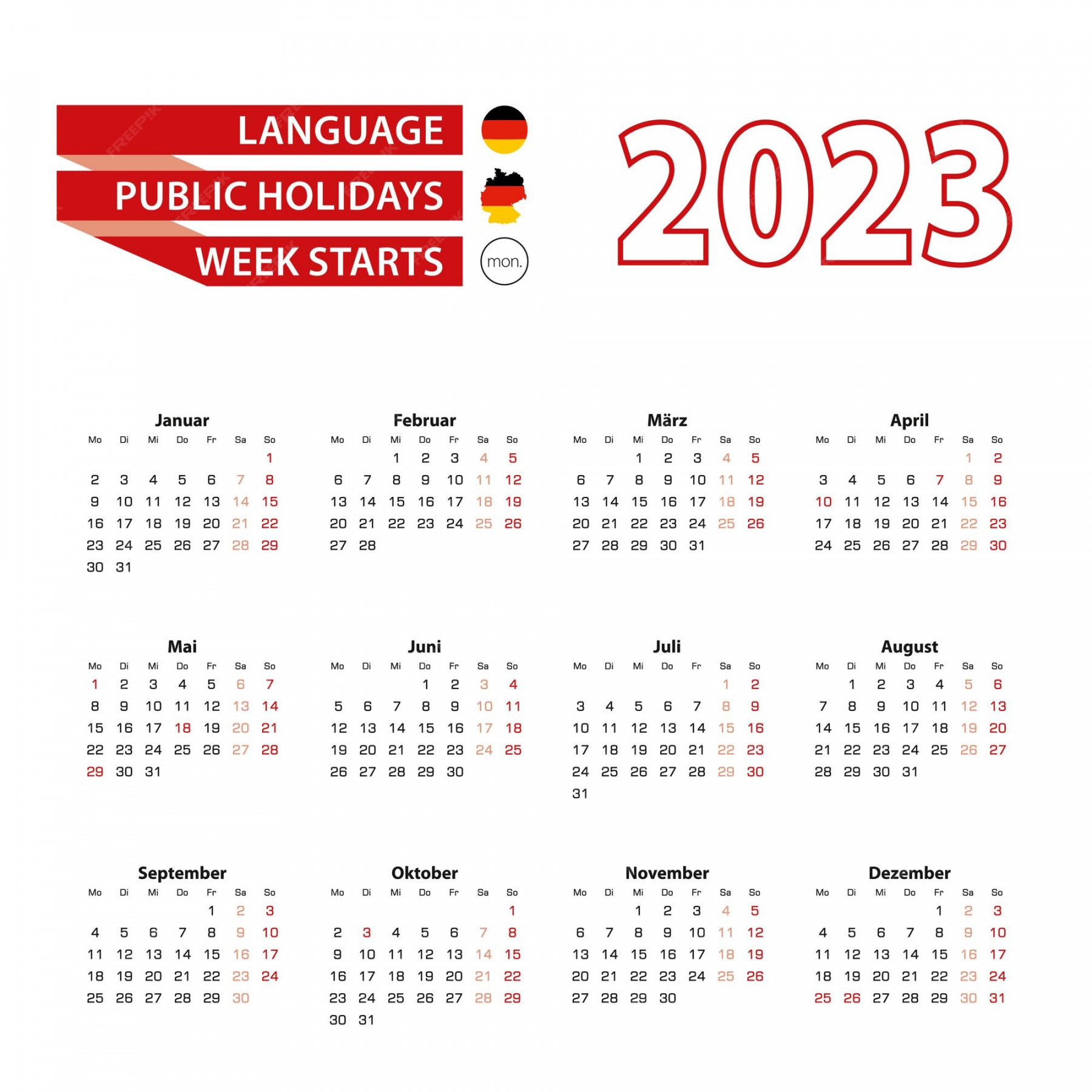 Premium Vector  Calendar  in spanish language with public