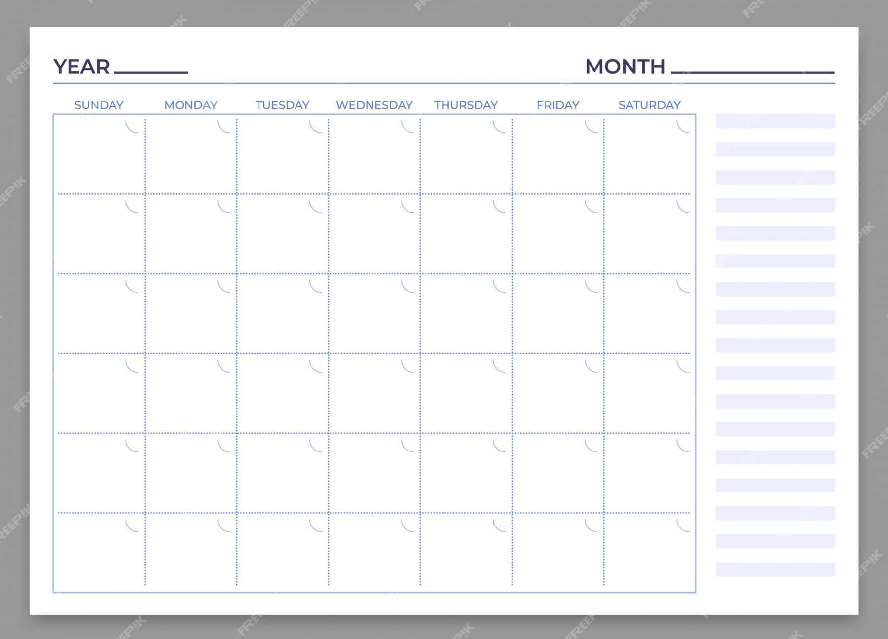 Premium vector monthly planner template