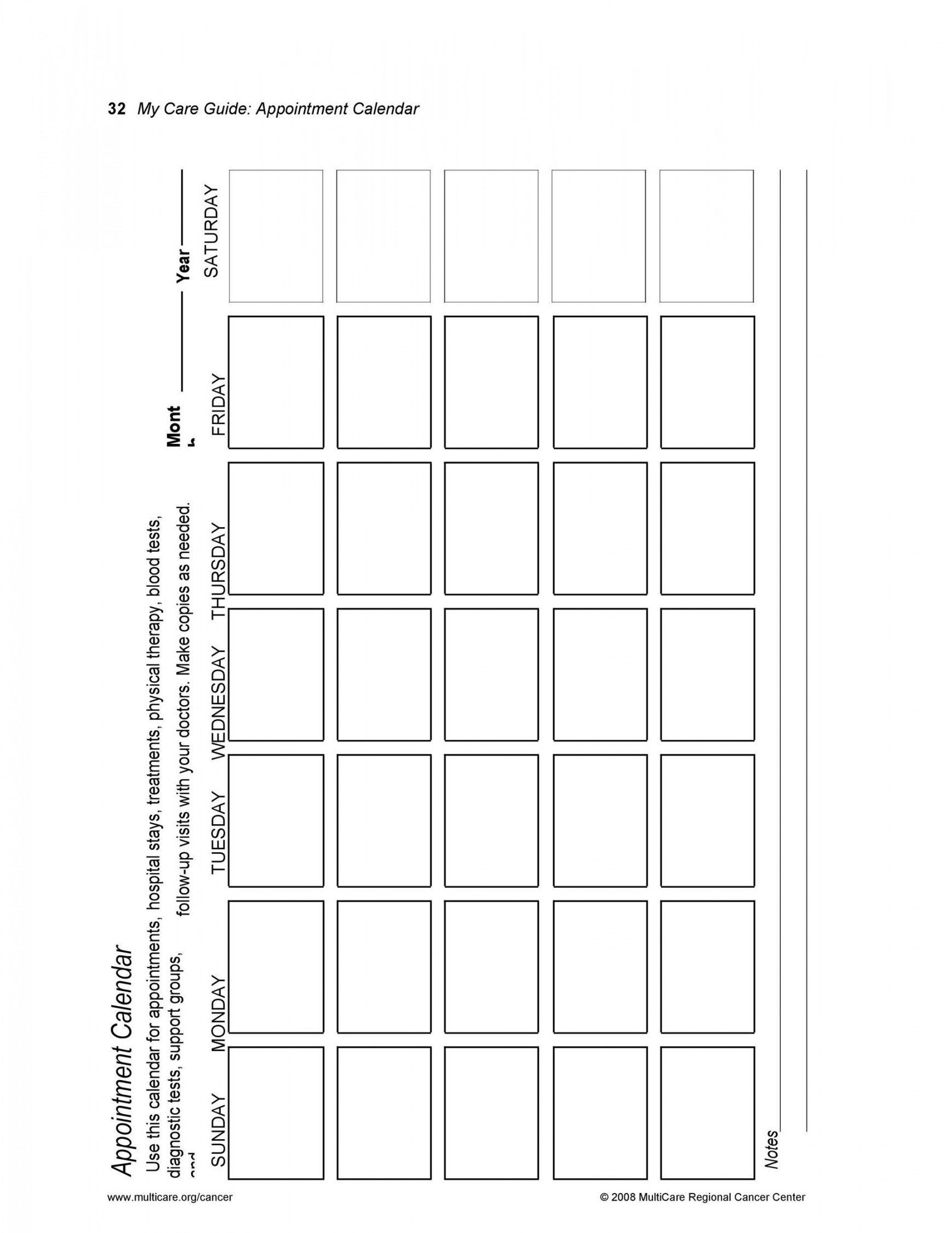 Printable Appointment Schedule Templates [& Appointment Calendars]