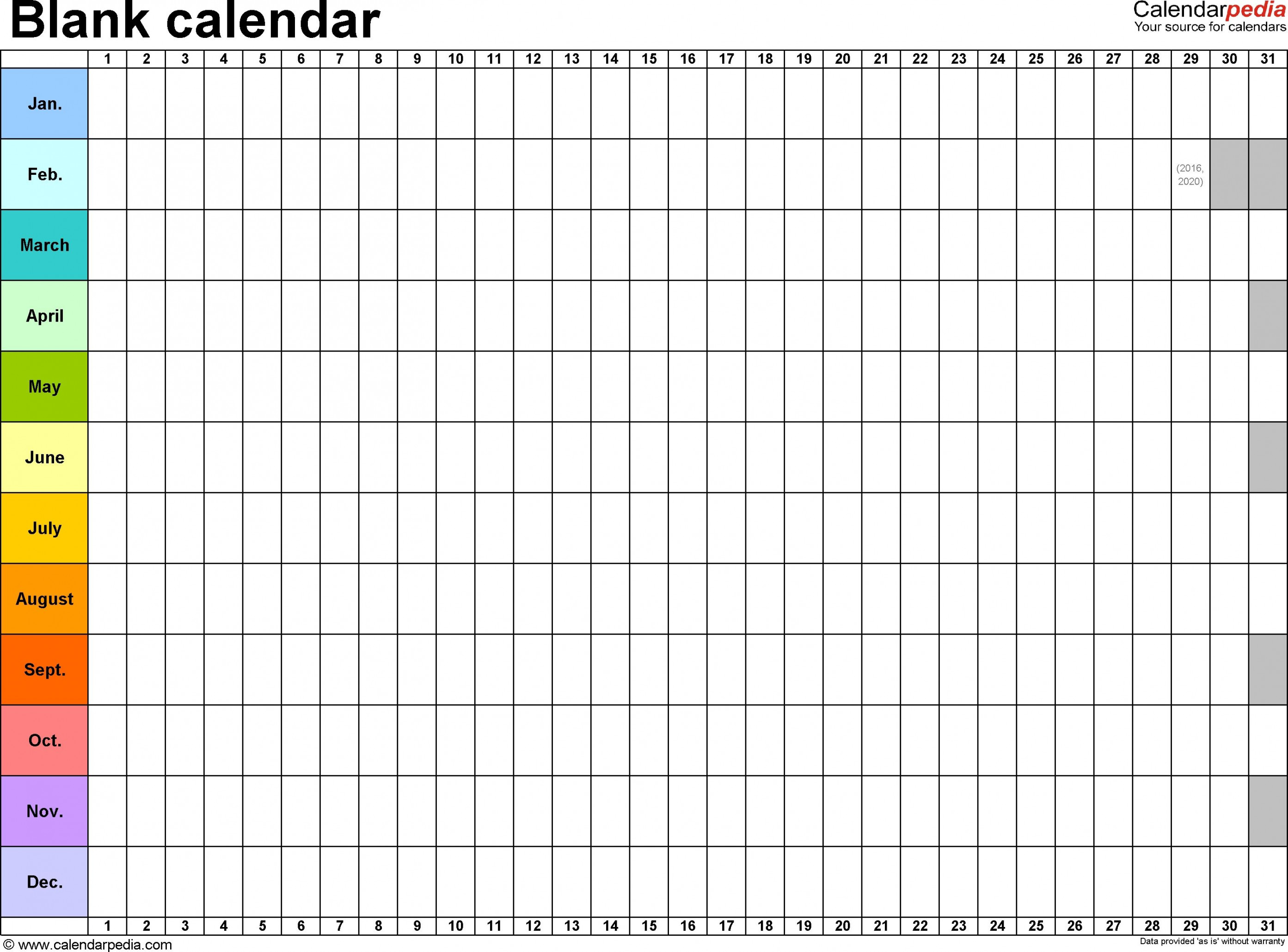 Printable Blank  Day Calendar  Excel calendar template, Blank