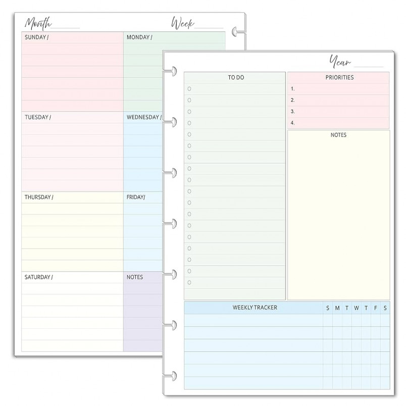 Undated Weekly Planner Inserts fits -Disc Mini Happy Planners, and NOTIQ  Mini Capsule (S) (
