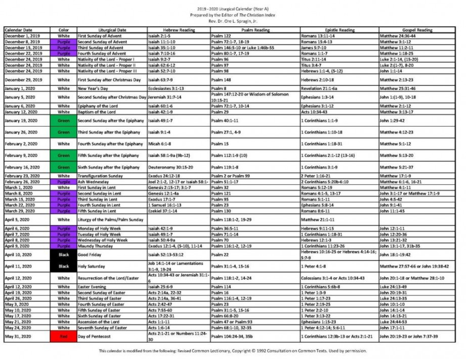 United Methodist Liturgical Calendar   Christian calendar