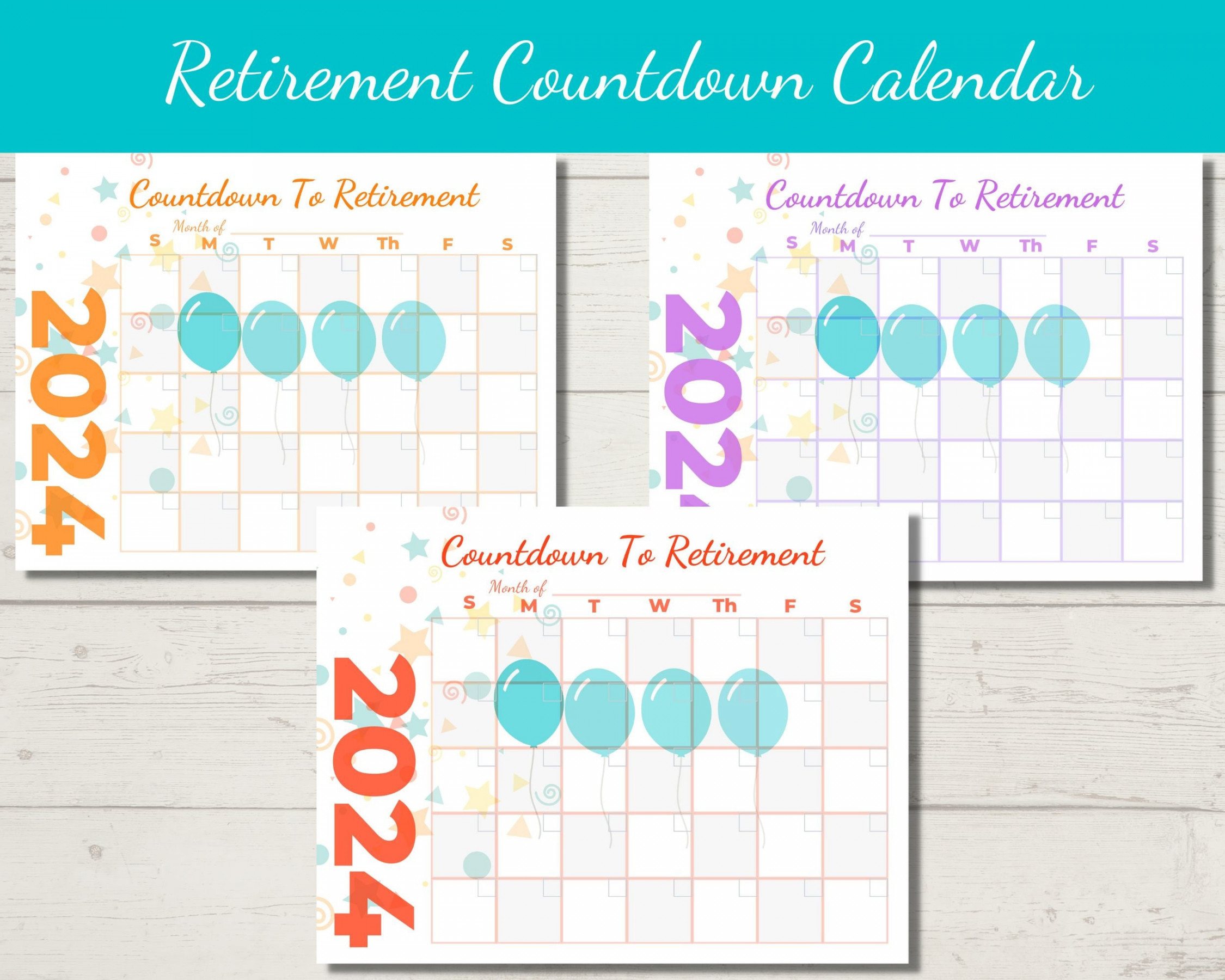 Countdown to Retirement Printable Calendar, Fun way to Count the days  until Retirement Freedom, Countdown to Retirement Celebration