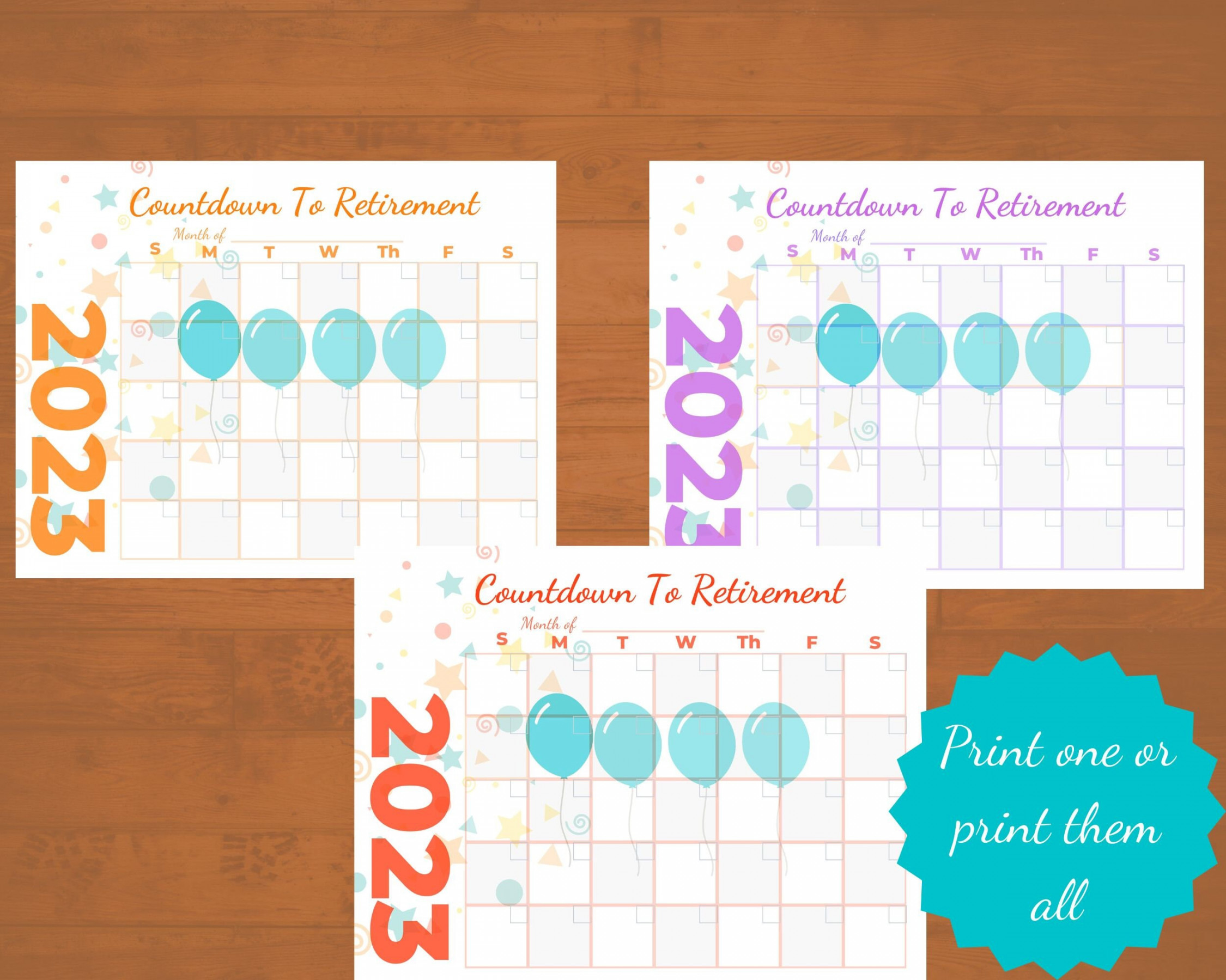 Countdown to Retirement Printable Calendar Fun Way to