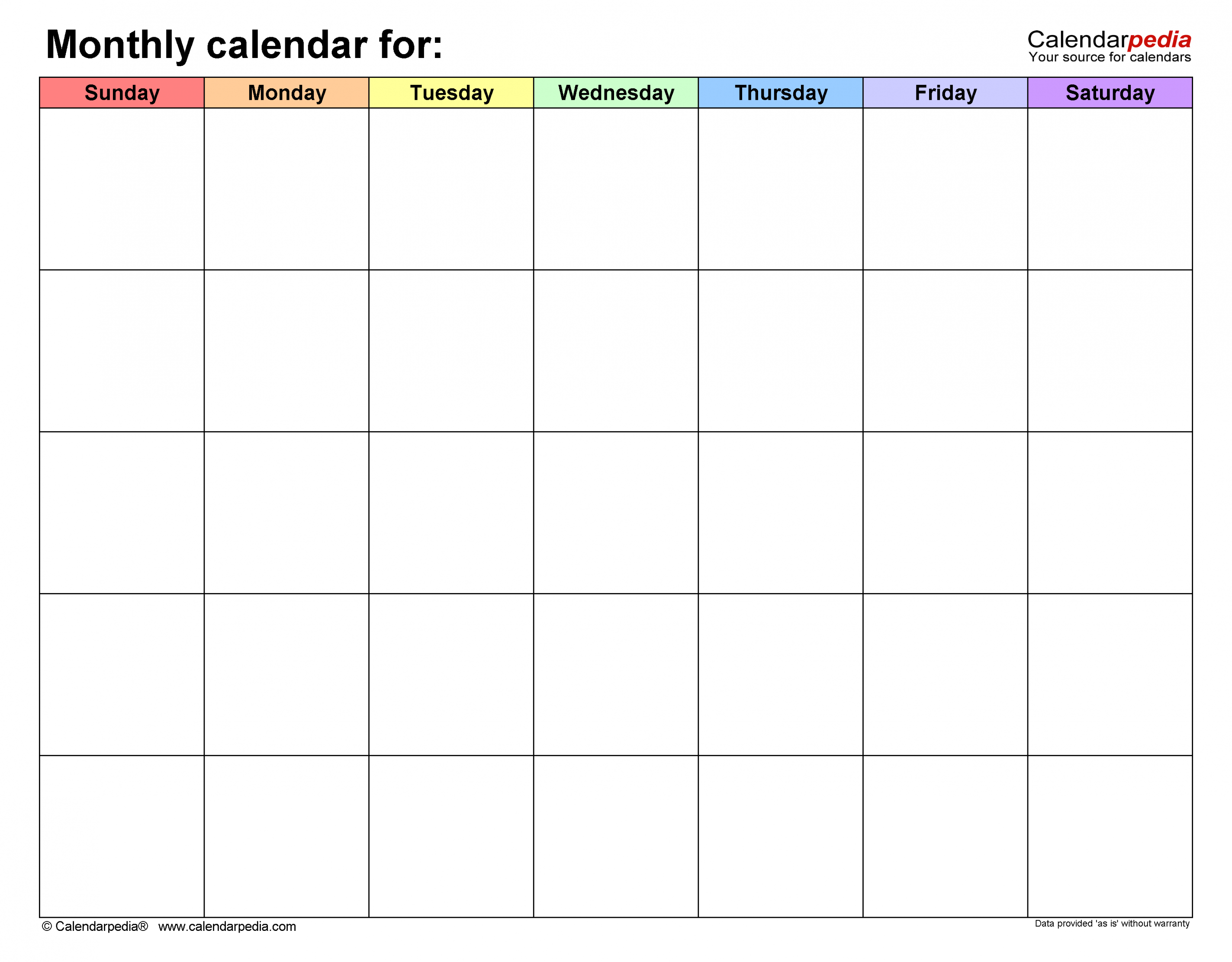 Free monthly calendars in pdf format templates