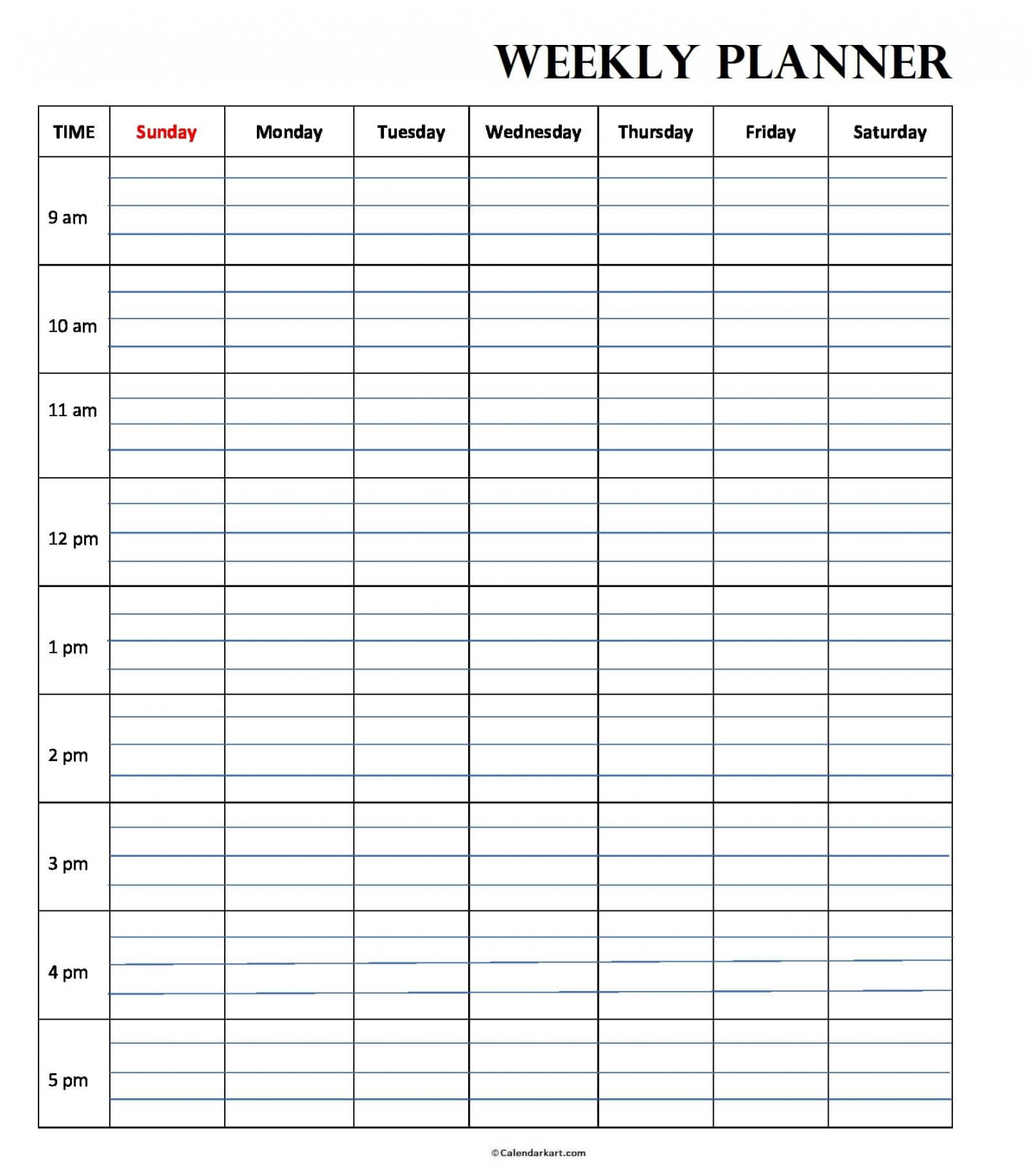 Free Printable Weekly Planner Templates - CalendarKart