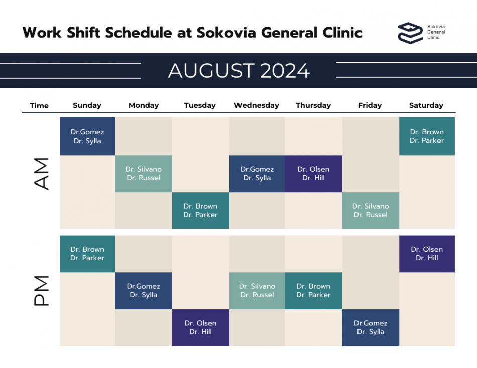 On Call Schedule Template - Venngage